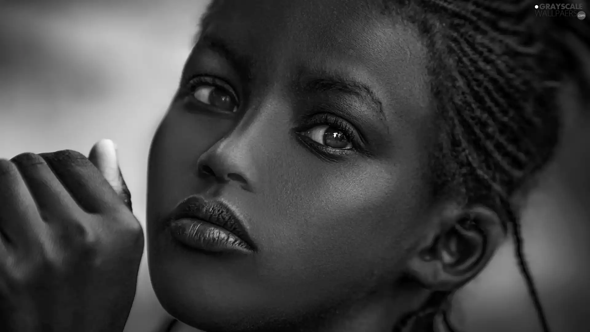 Women, Black and white, Negress, face