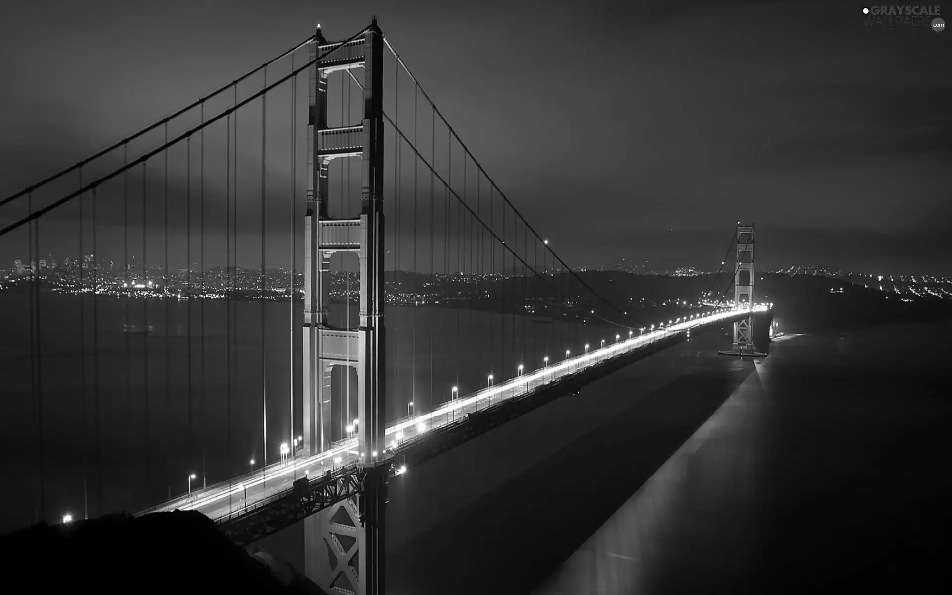 Night, bridge, Golden Gate