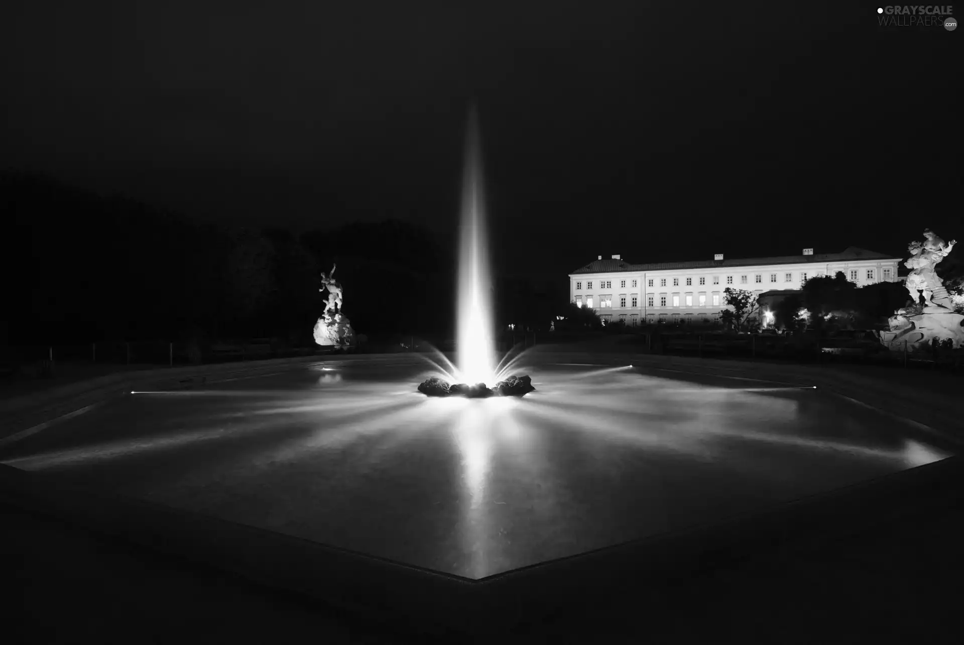 fountain, light, Night, color