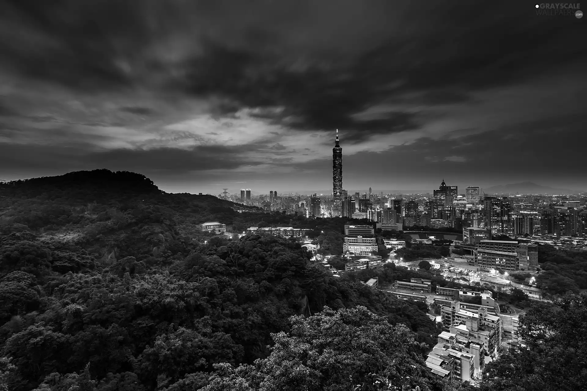 Taipei, China, Night, panorama, Town, Taiwan