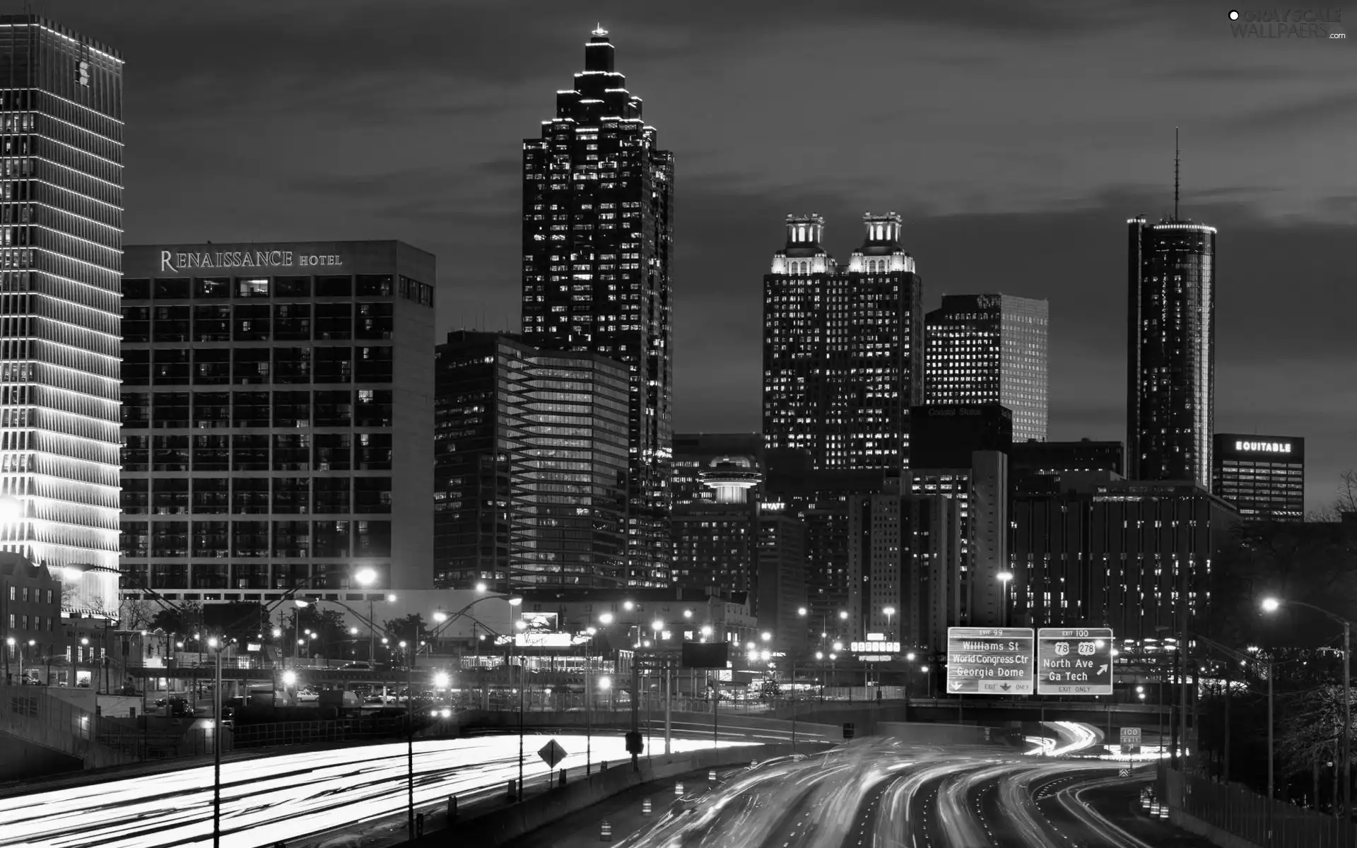 The United States, Town, Night, Atlanta