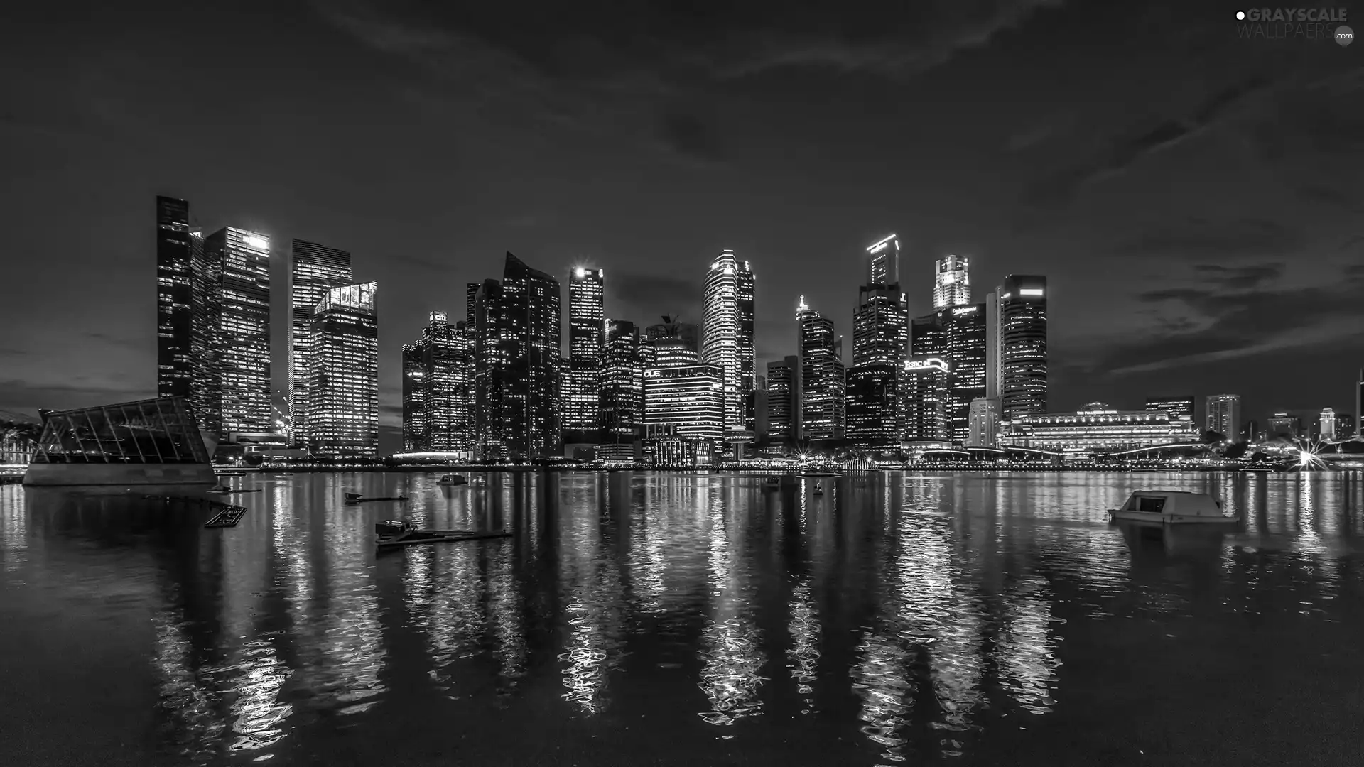 night, Singapur, Town