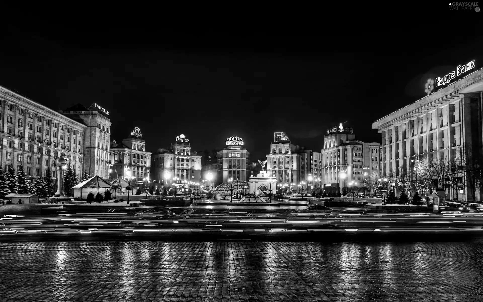 Ukraine, Town, Night, Kiev