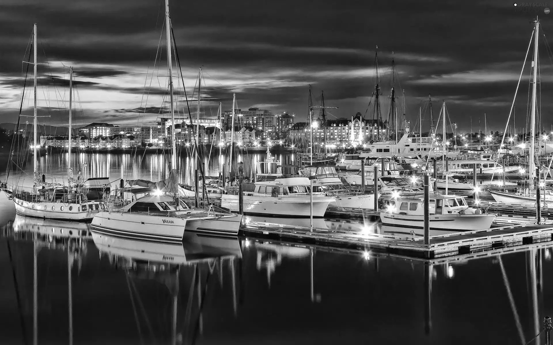 Yachts, night