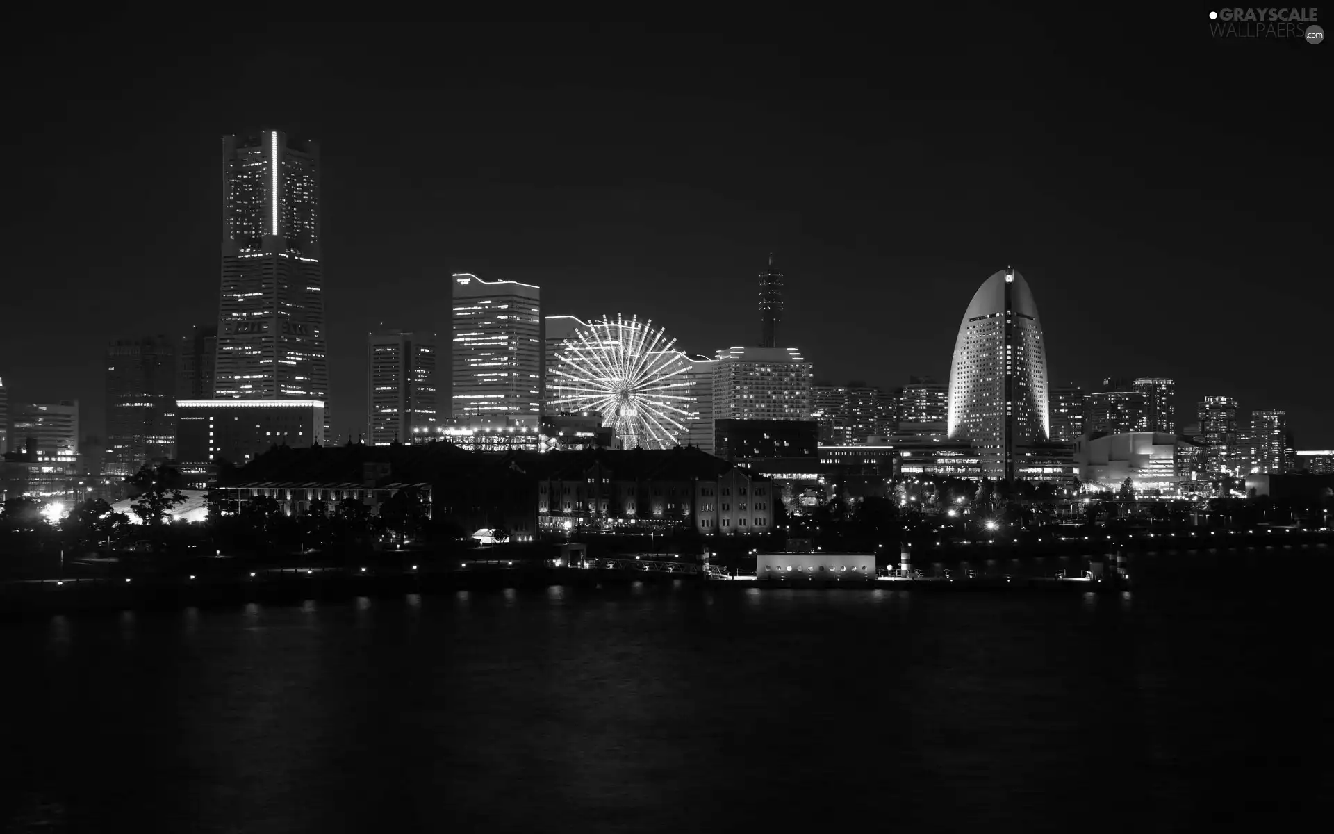 night, Town, Yokohama