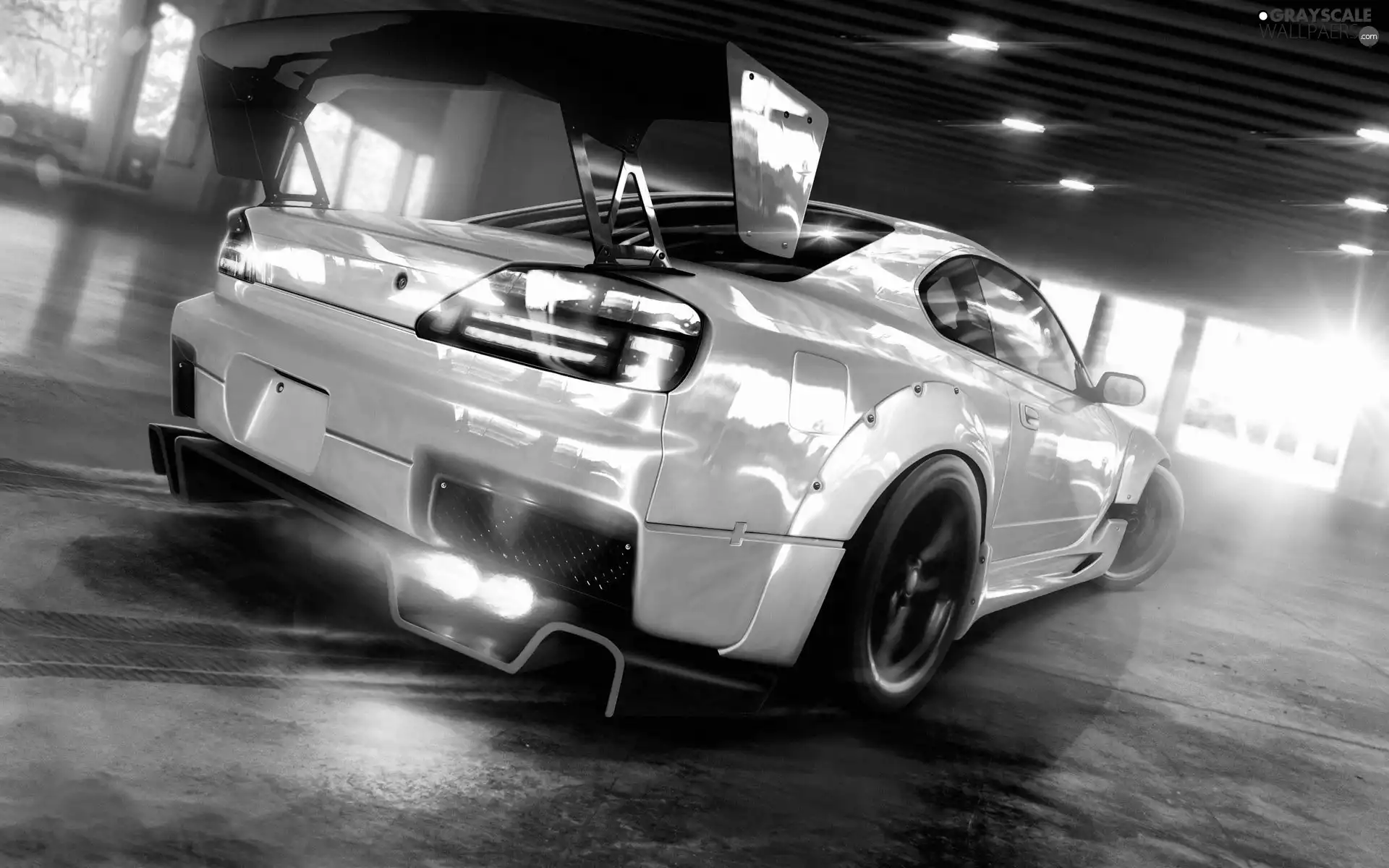 Drift, White, nissan silvia s15