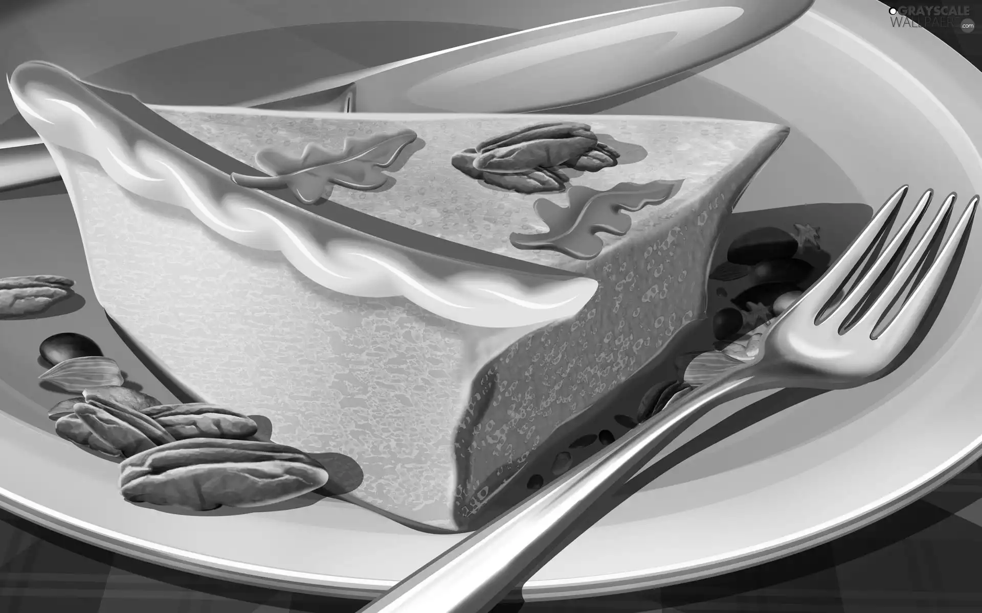 nuts, piece, cheesecake