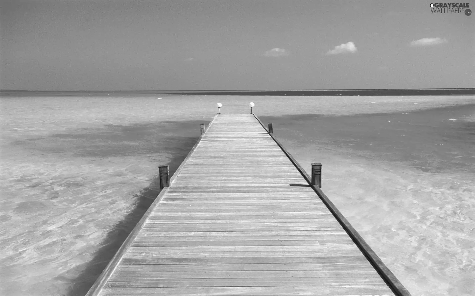 Ocean, pier, blue