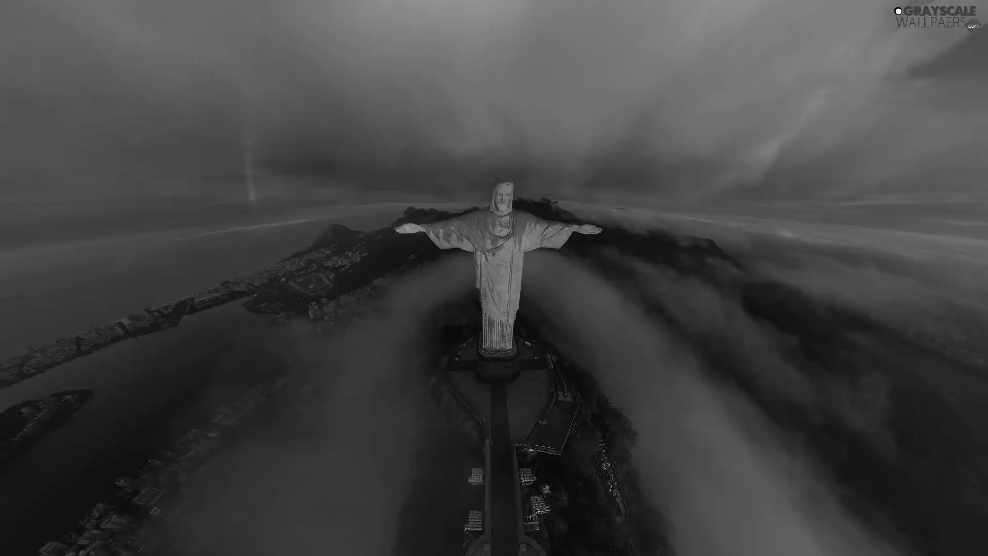 clouds, Fog, Rio de Janeiro, Statue of Christ the Redeemer, Brazil