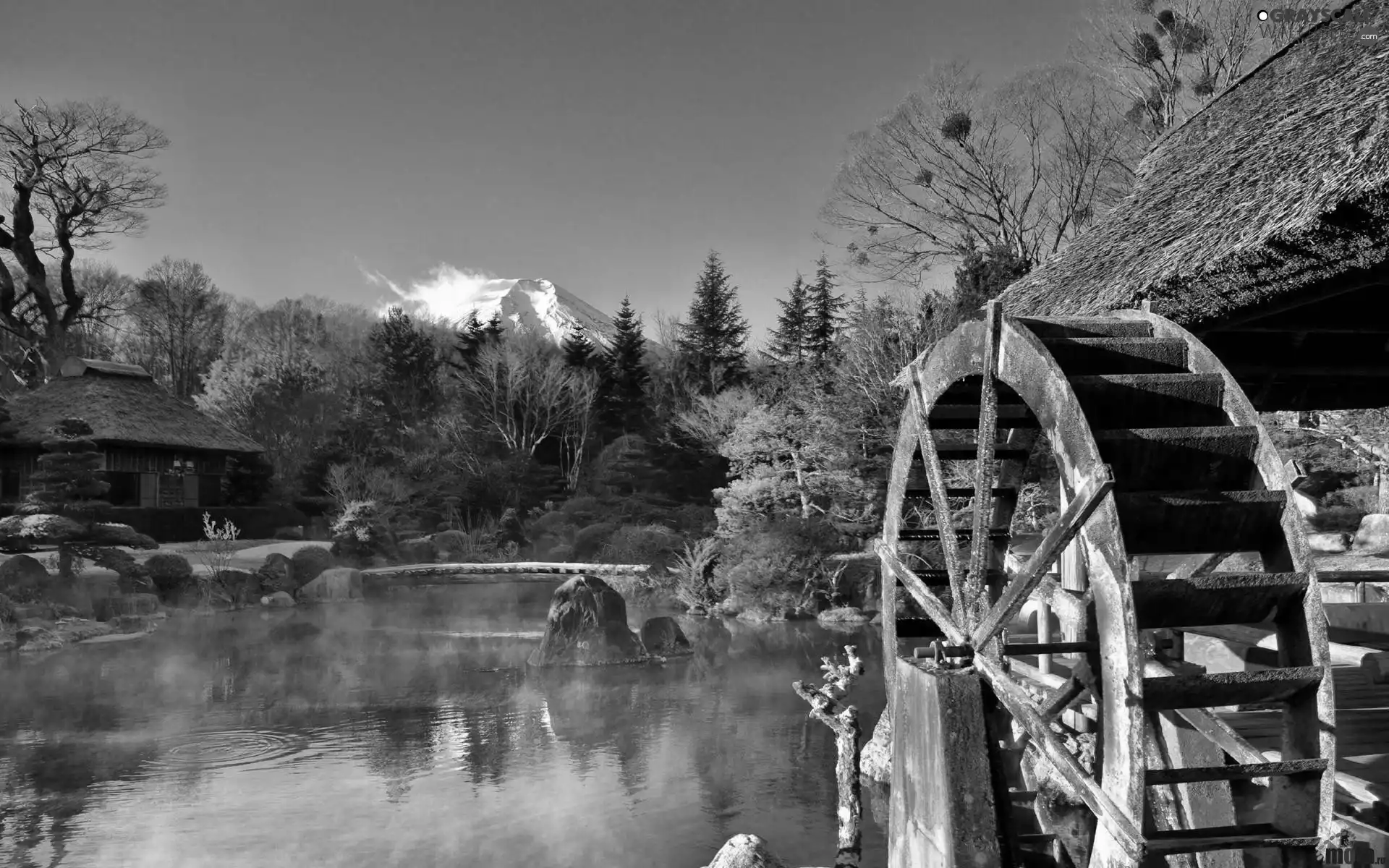 Old car, Watermill