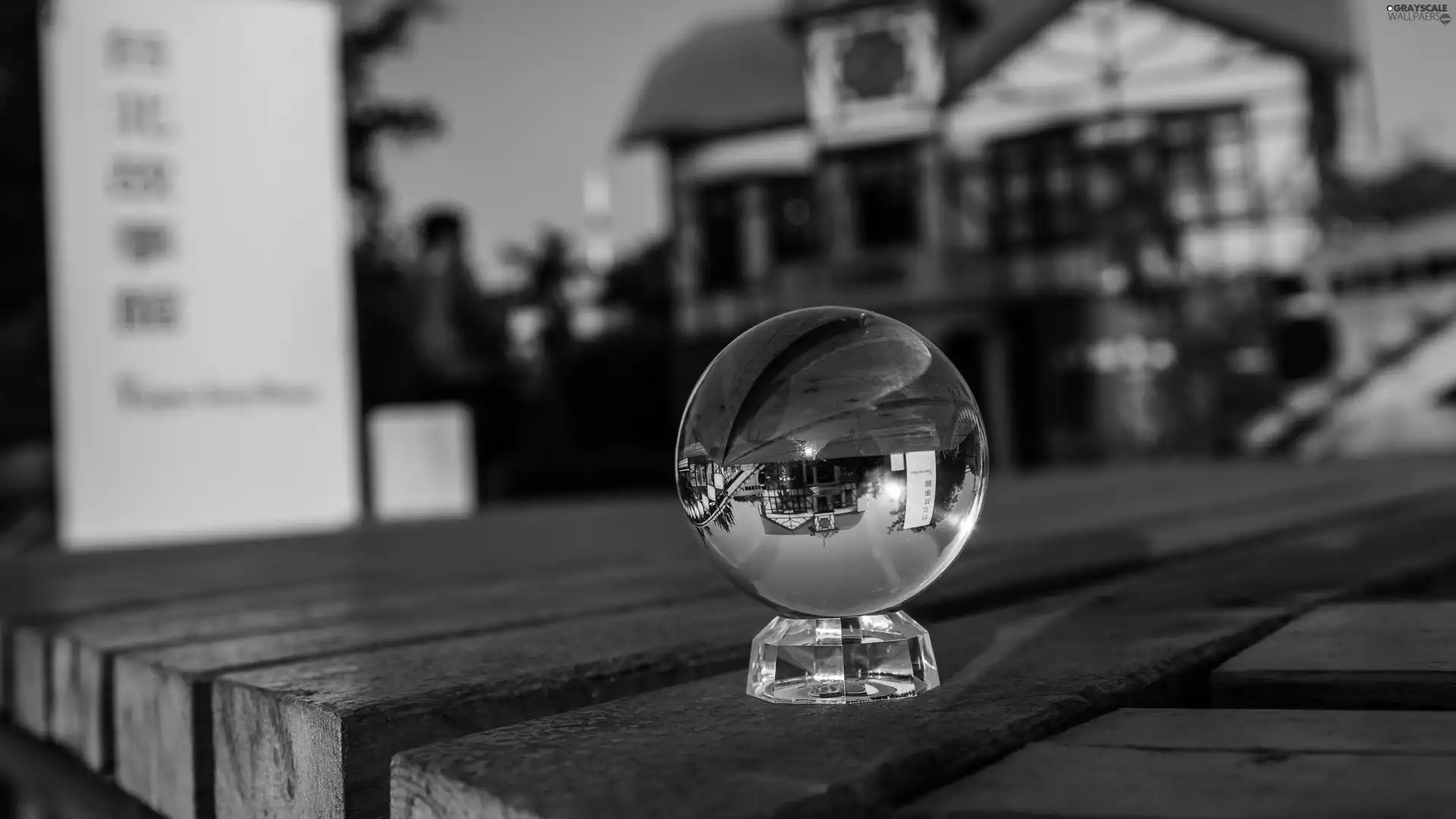 house, Glass, Orb, footbridge