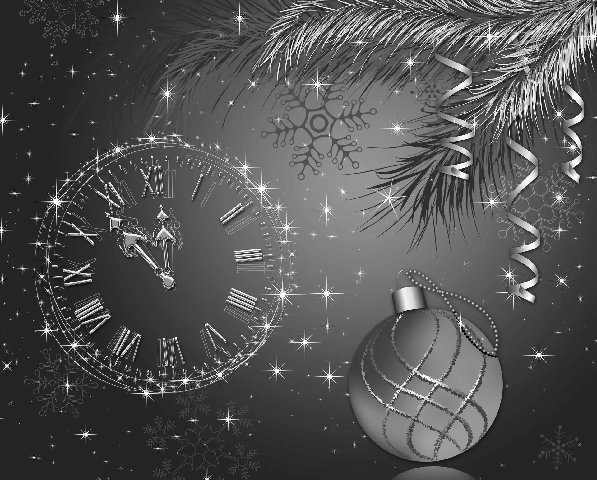 bauble, twig, ornamentation, Clock