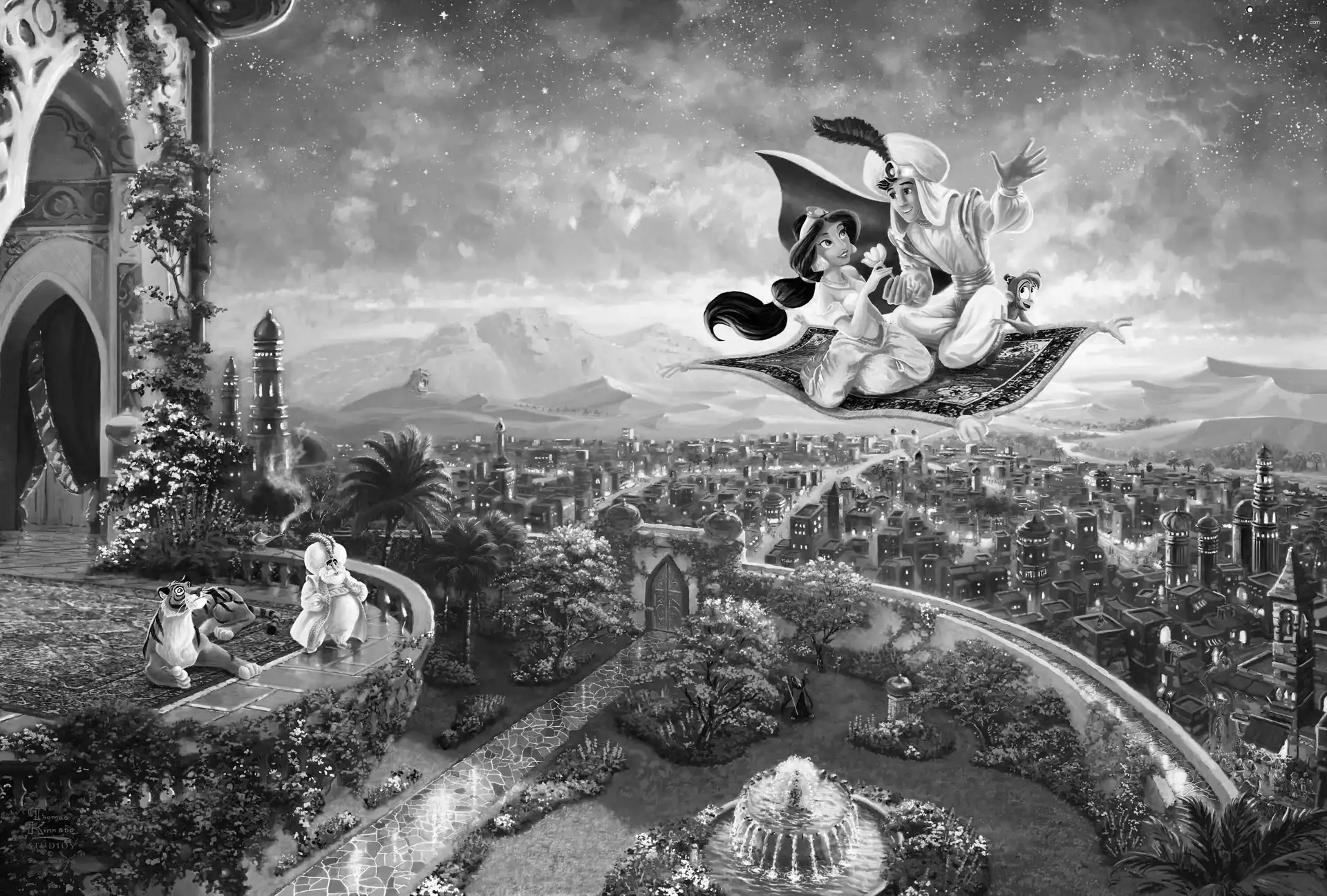 Aladdin, Disney, Thomas Kinkade, Aladdin