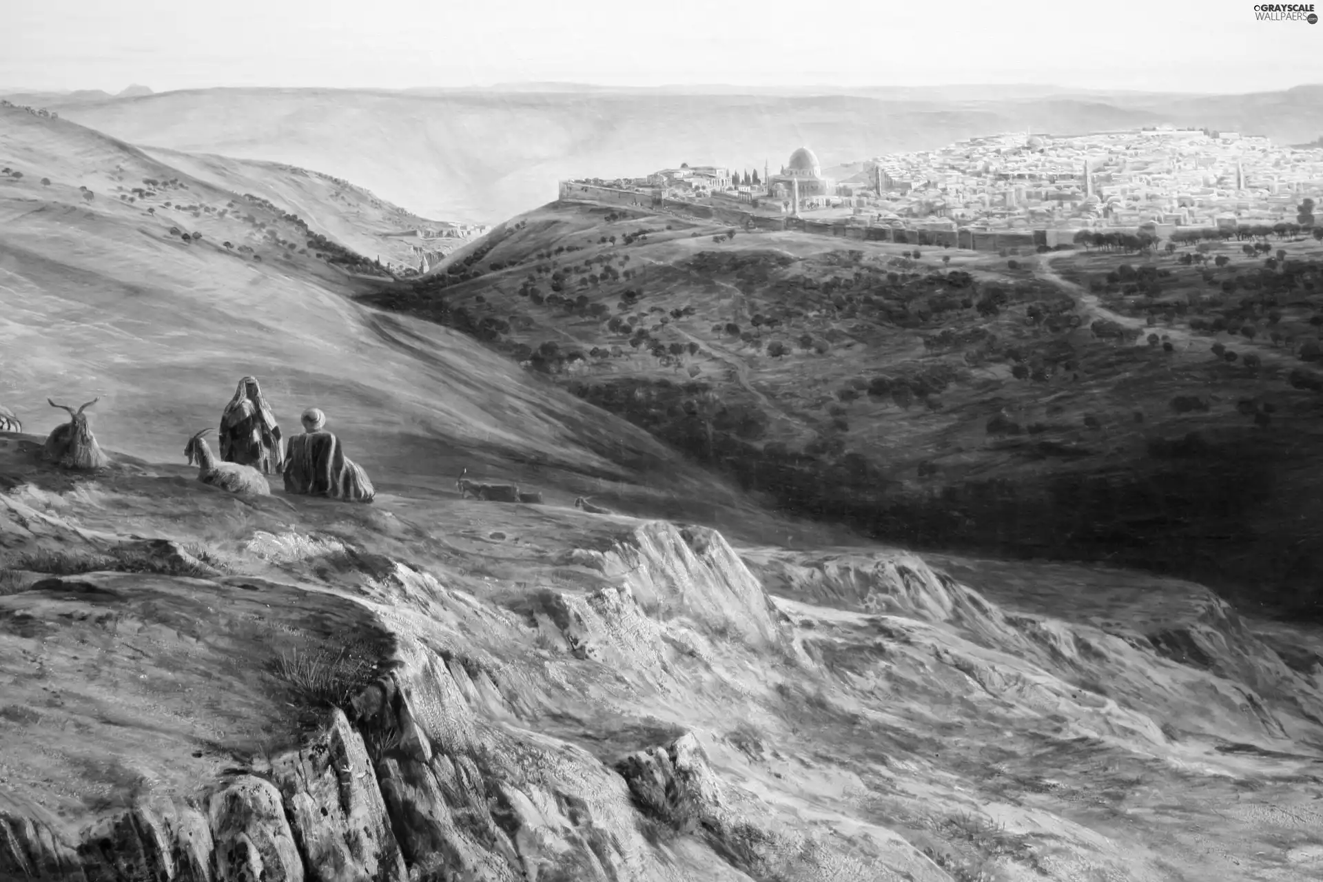 Jerusalem, Edward Lear, painting