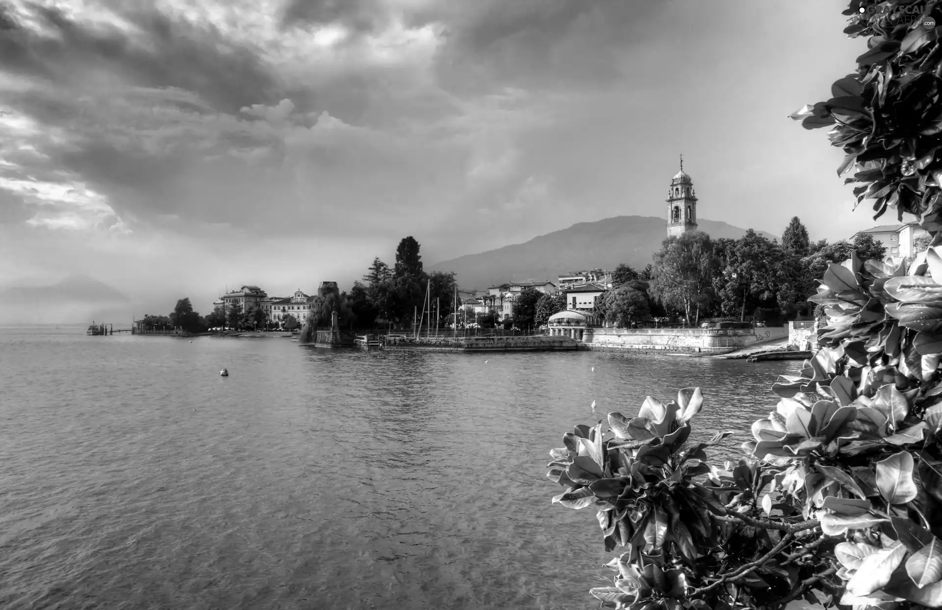 Pallanza, Italy, autumn, Town, River