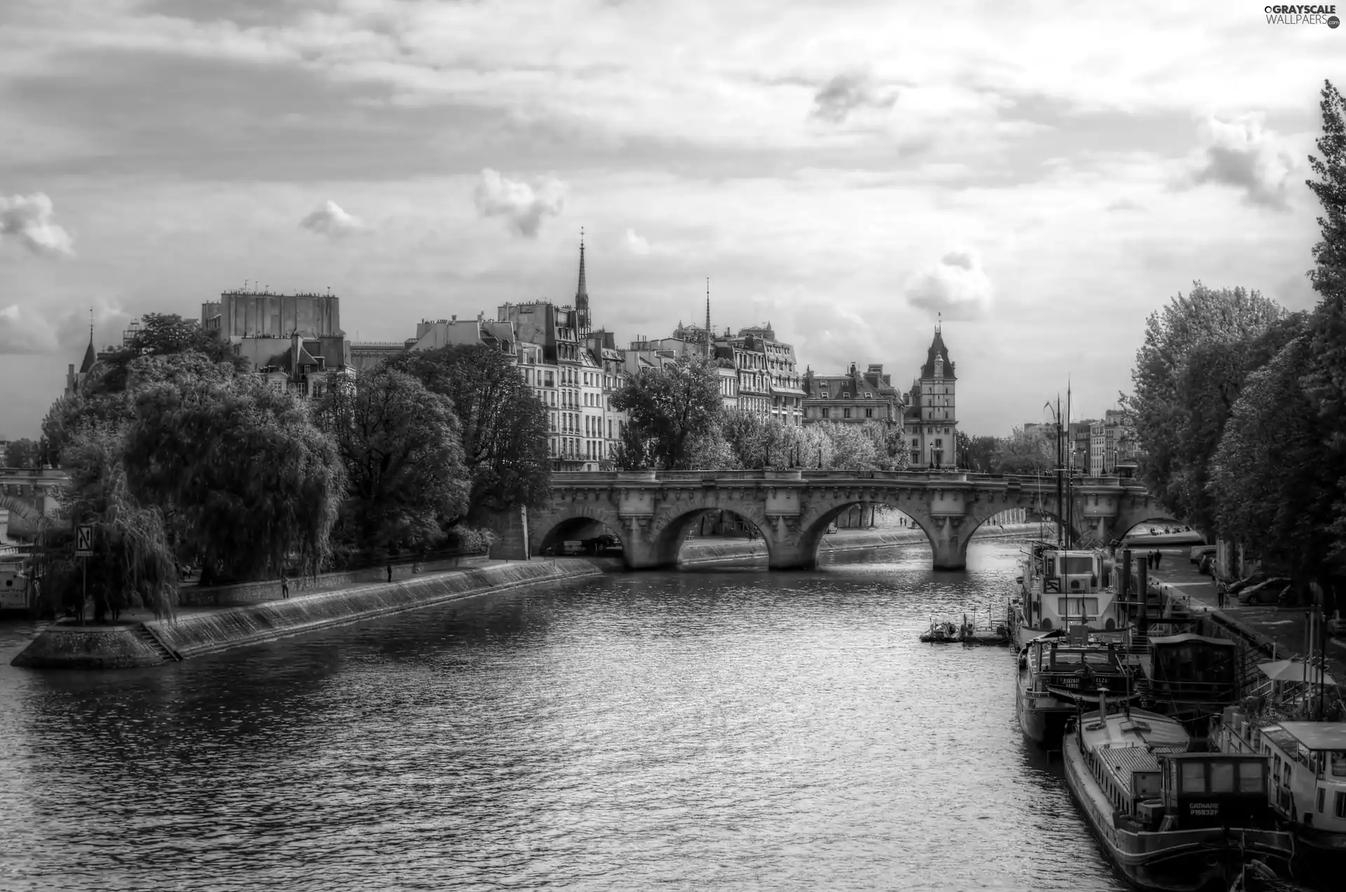 Paris, bridge, River