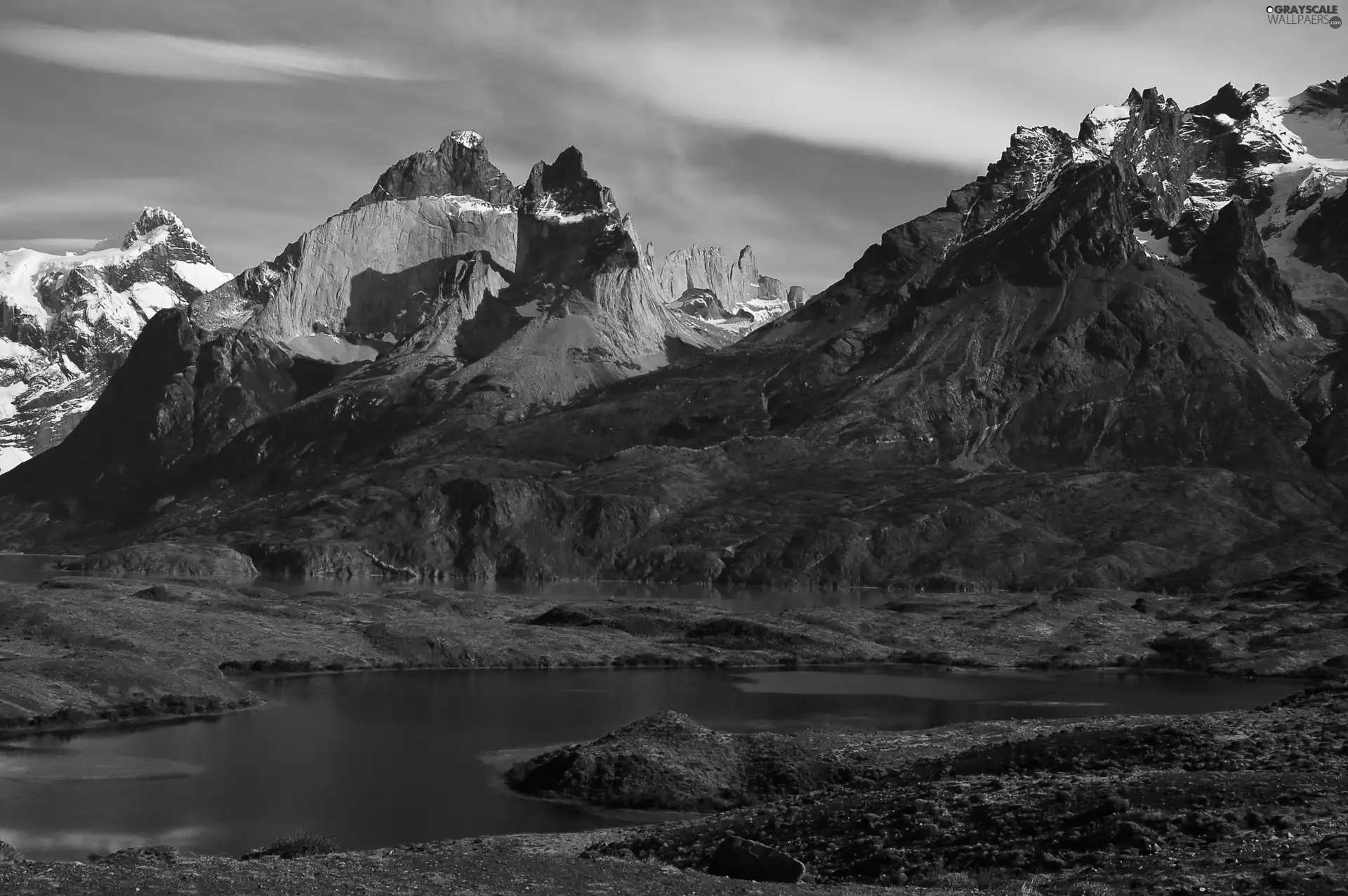 Patagonia, lake, Mountains