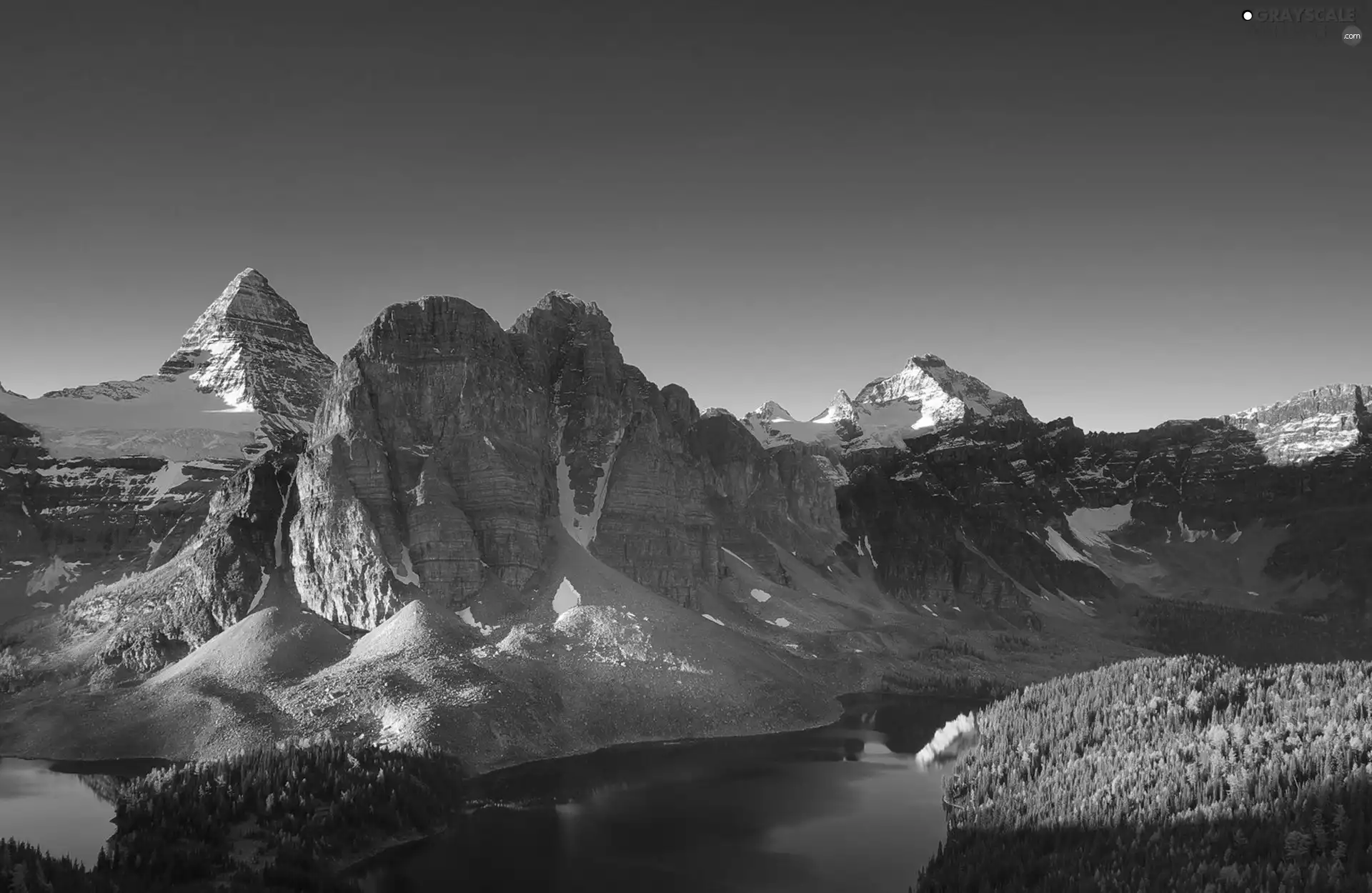 peaks, Mountains, River