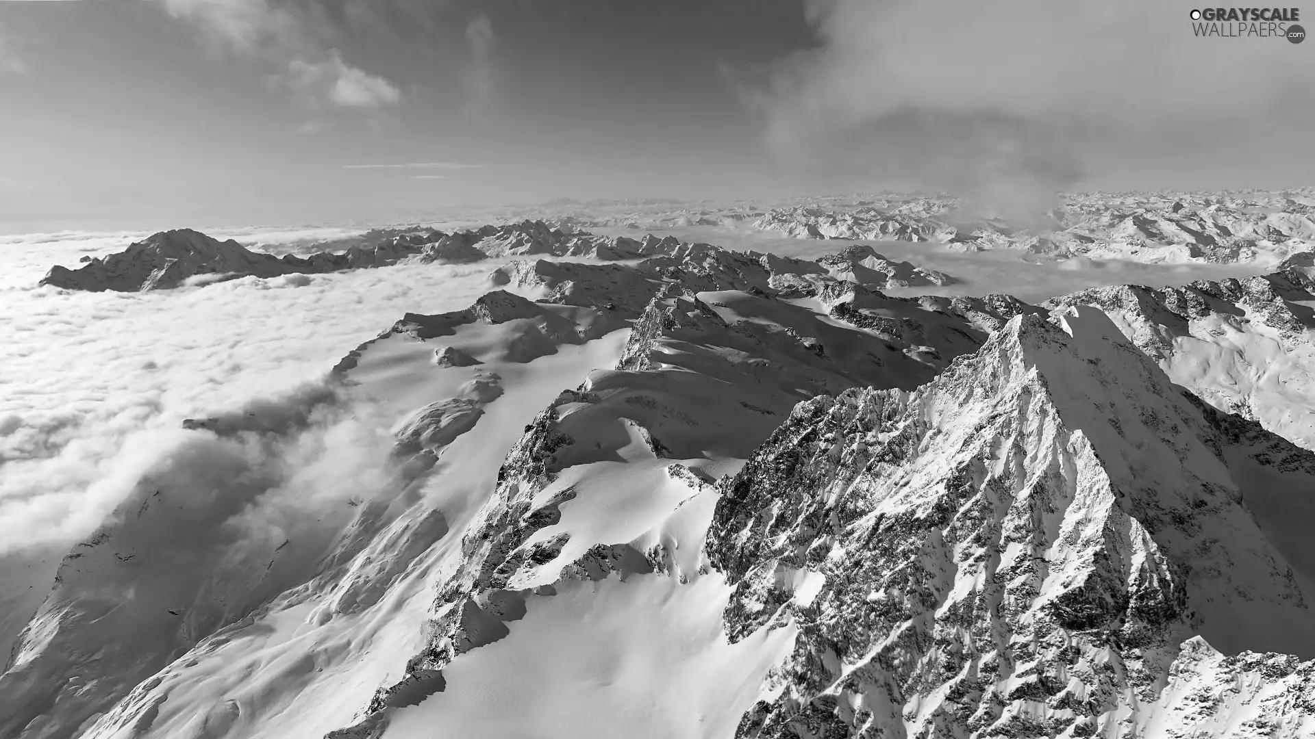 peaks, Mountains, winter