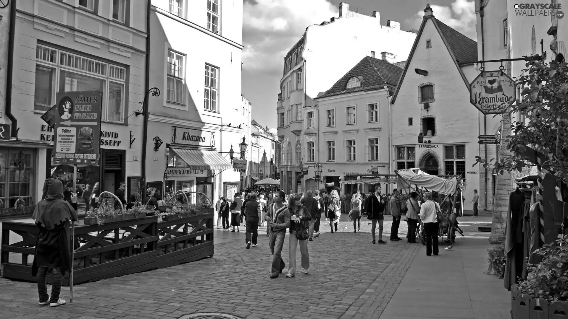 Estonia, Houses, People, Street