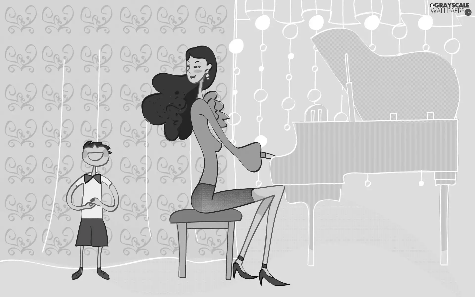 Piano, Women, Kid