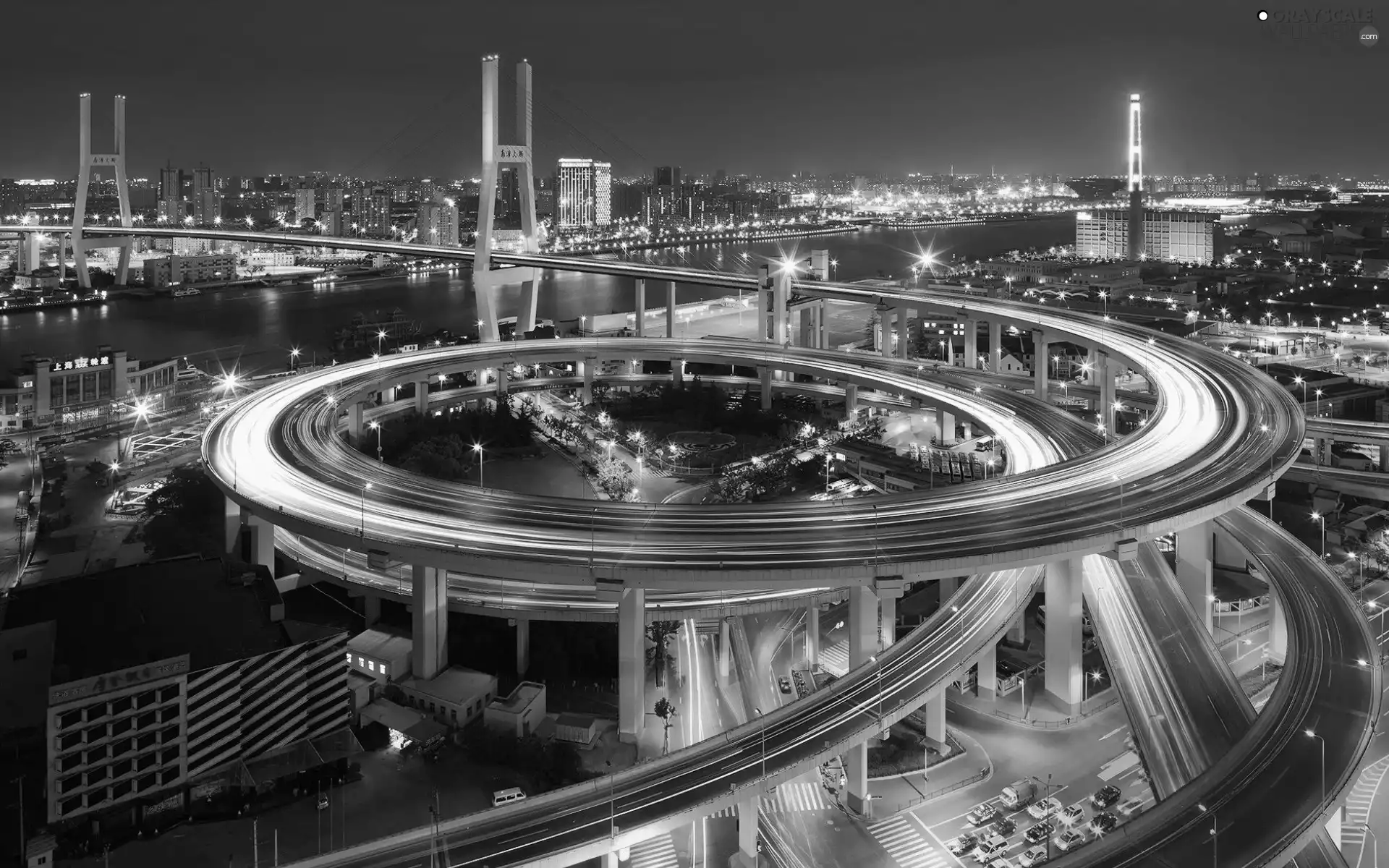 Nanpu Bridge, Picture of Town, Szanghaj, flyover