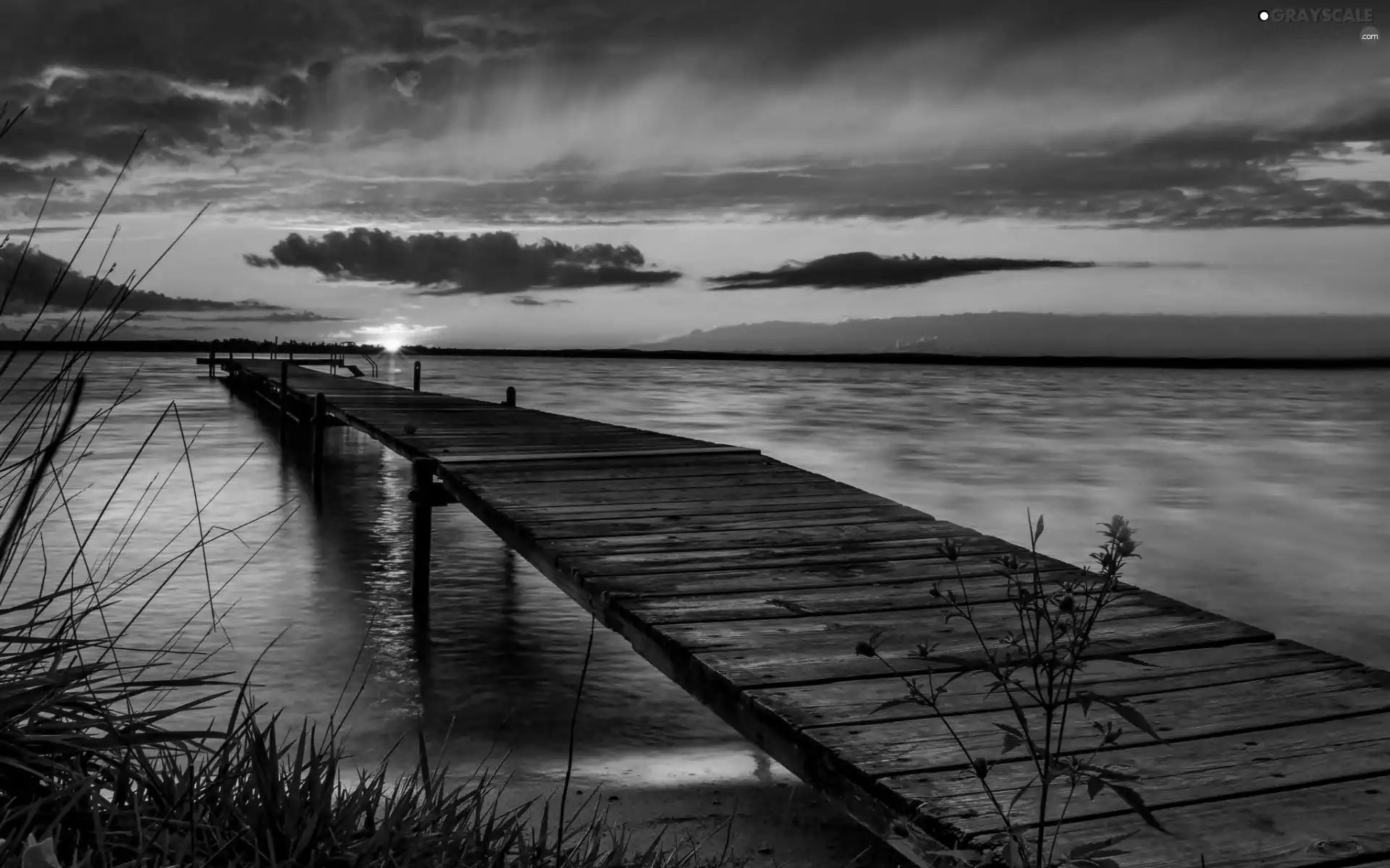 Great Sunsets, lake, pier