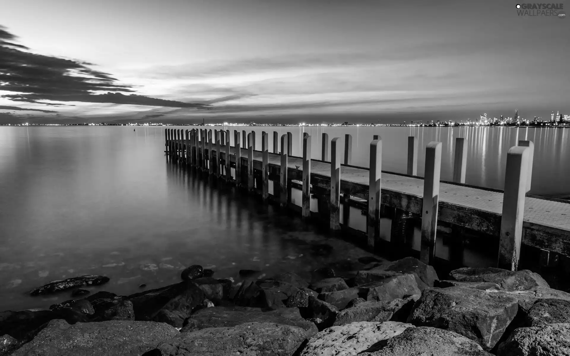 west, sea, pier, sun