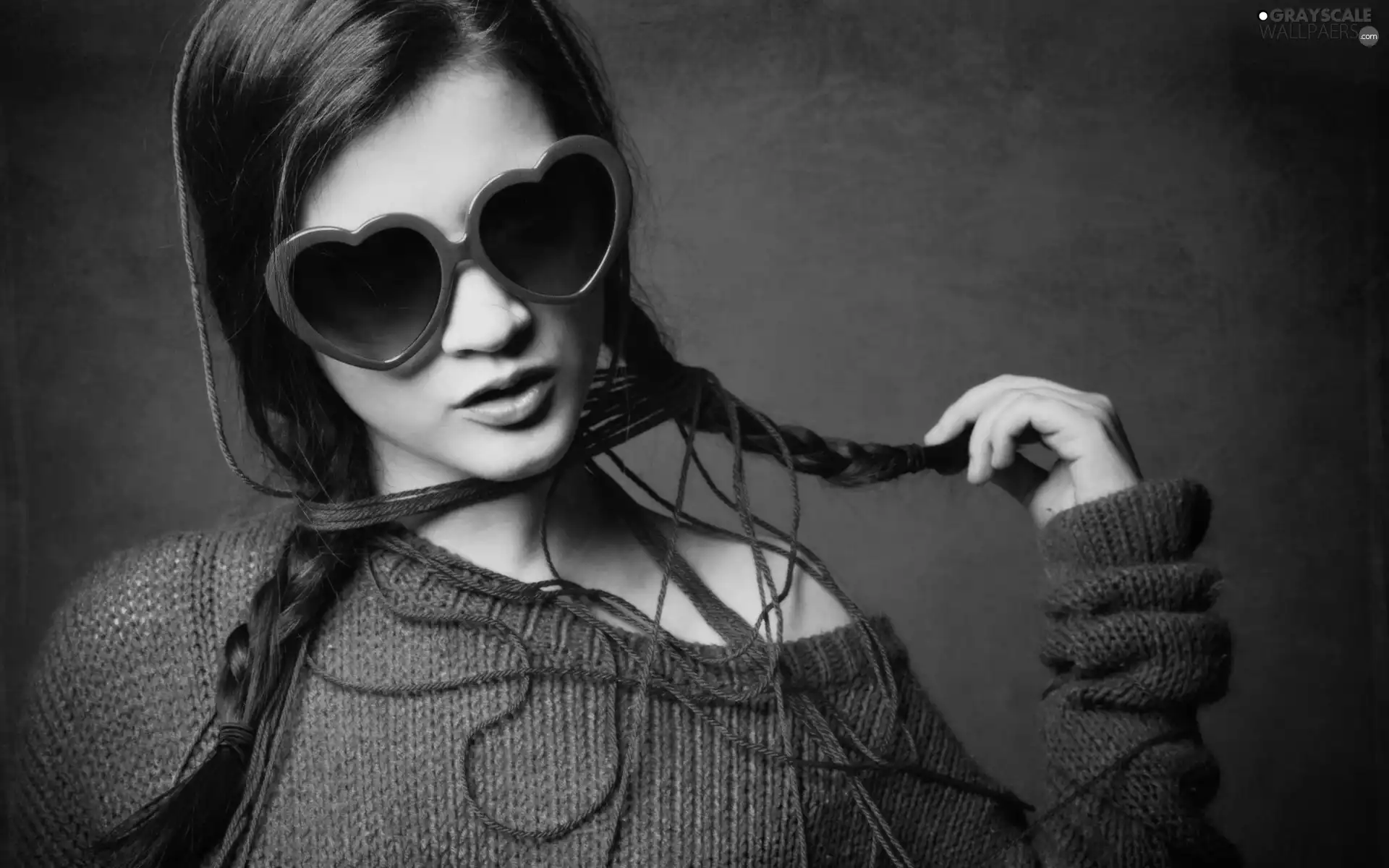 pigtail, Women, Glasses