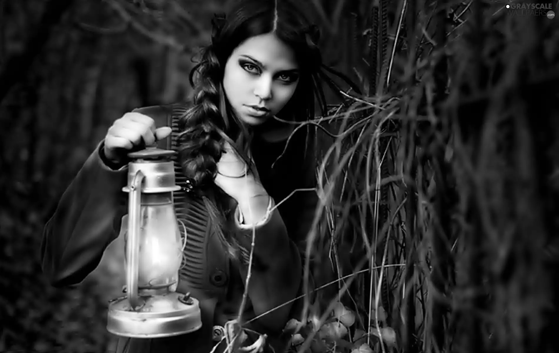 pigtail, Women, Lamp