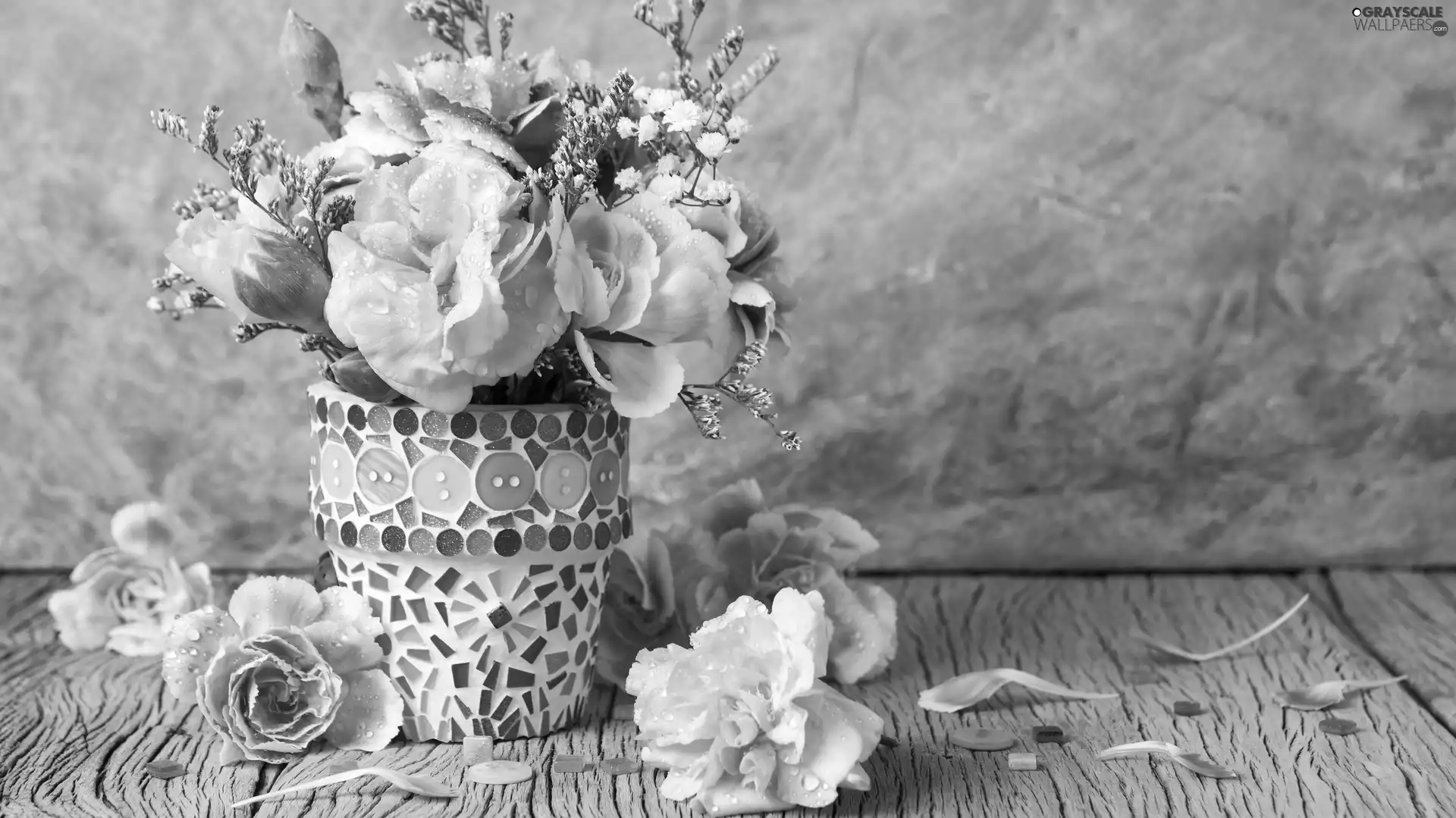 pot, flakes, Clove Pink, fancy, Flowers