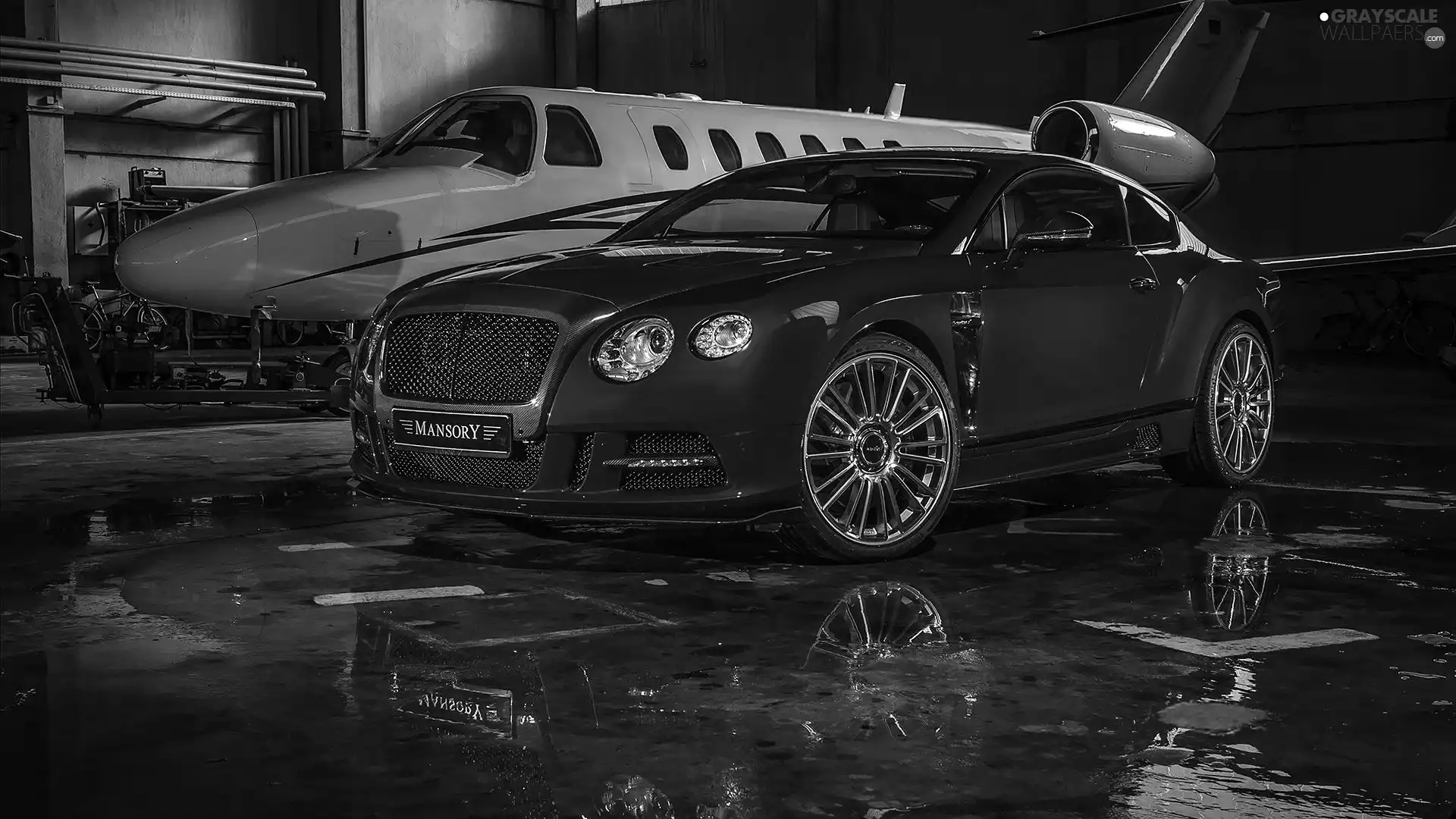 plane, Hangar, Bentley, Continental, Red