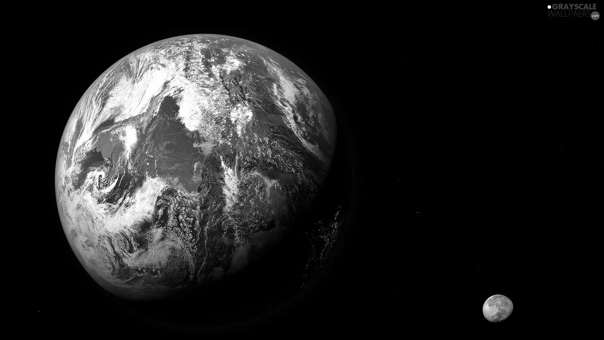 Planet, land, moon