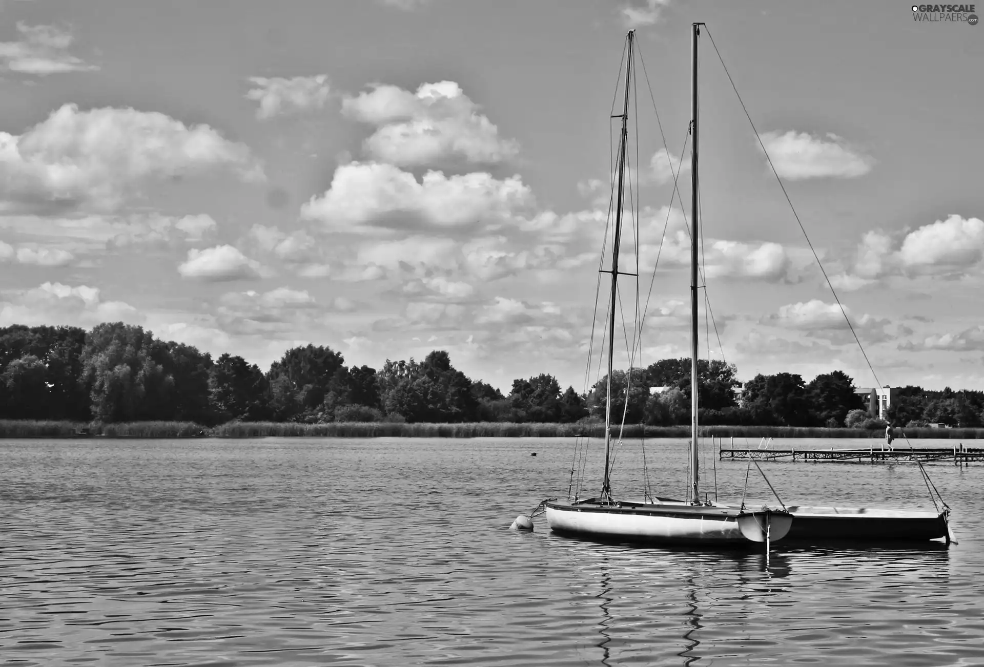 Platform, lake, Yacht