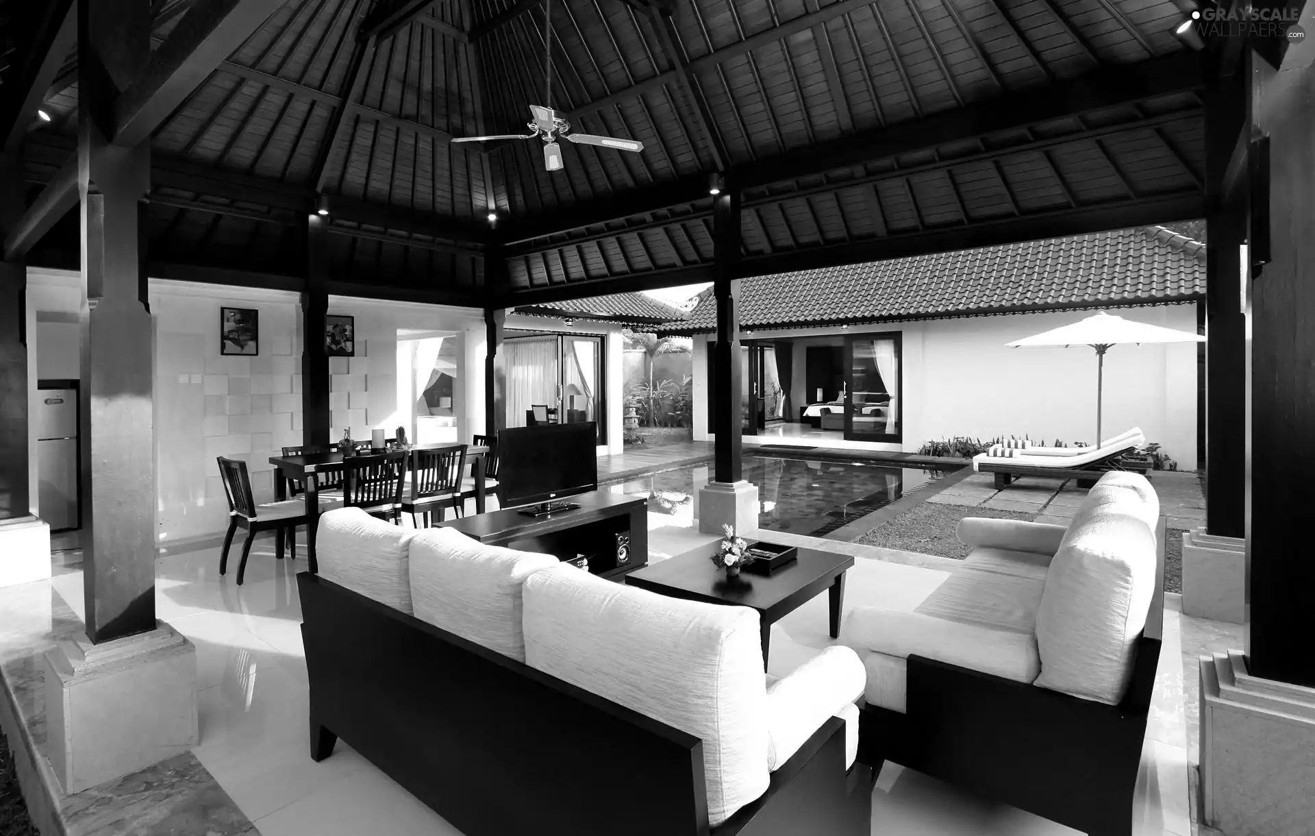 house, terrace, Pool, interior