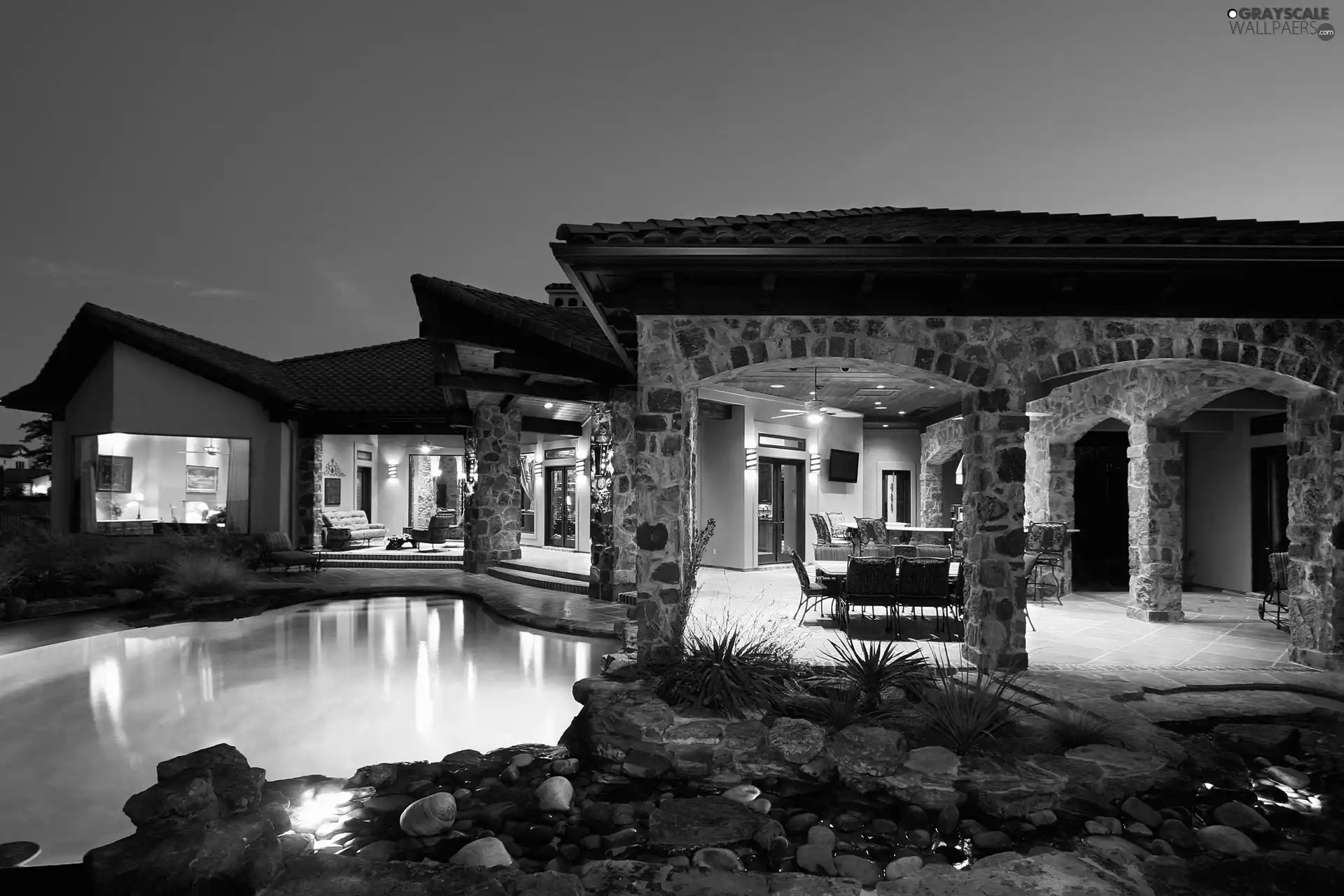 house, terrace, Pool, villa