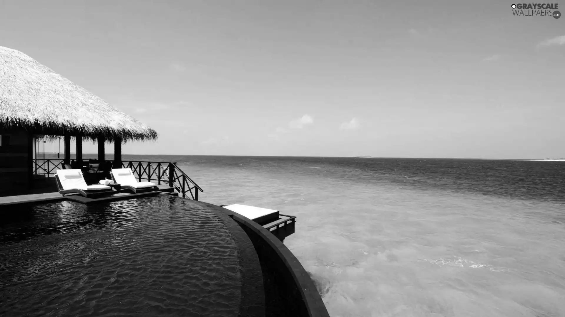 Pool, house, sea