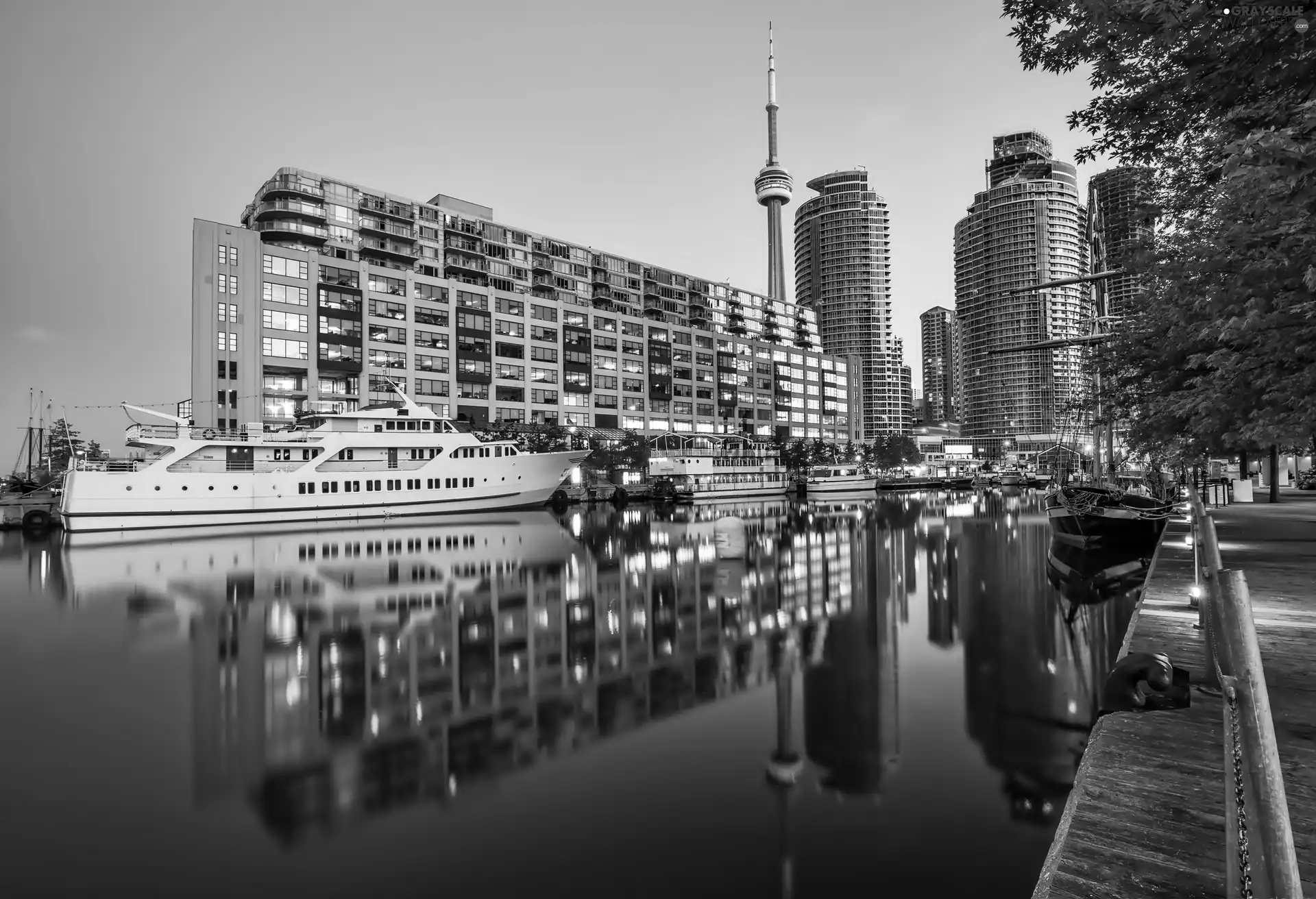 Yacht, River, Picture of Town, port, Toronto