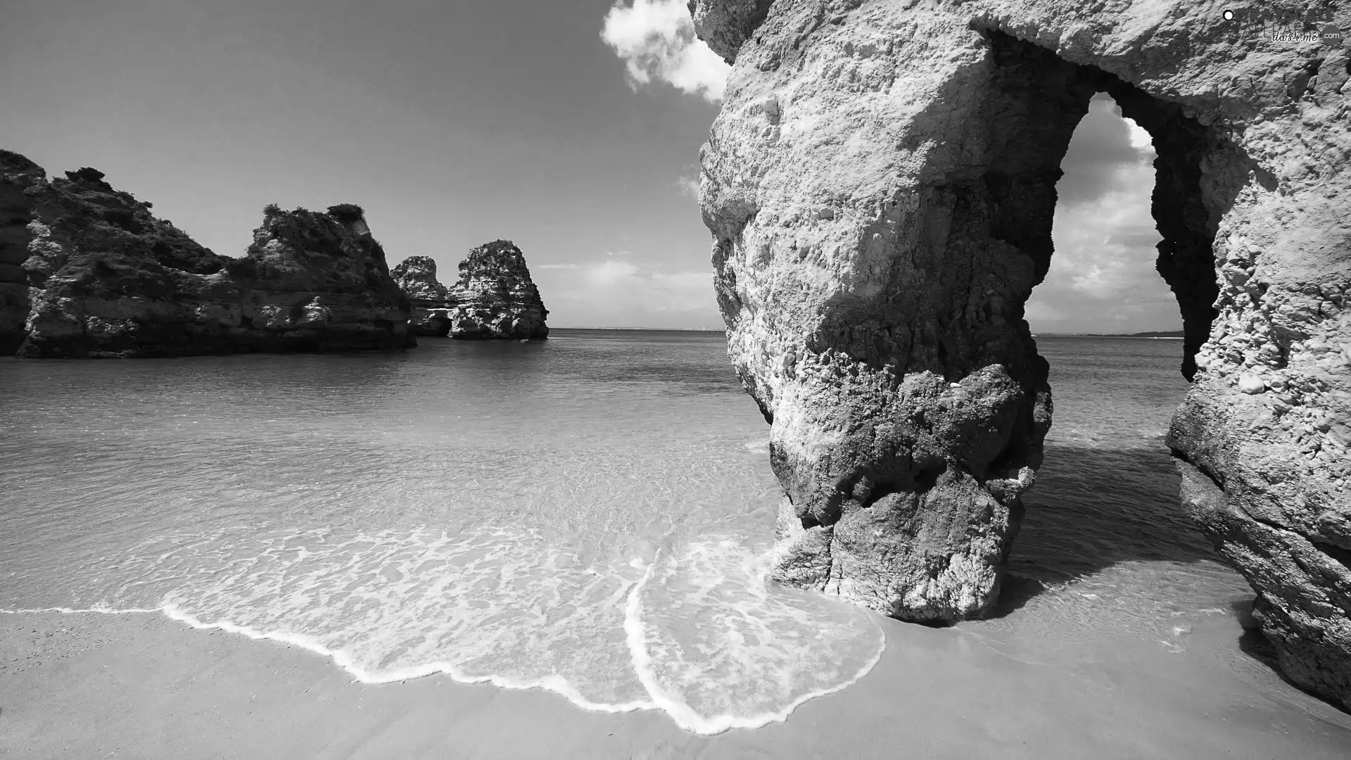 sea, Algarve, Portugal, rocks