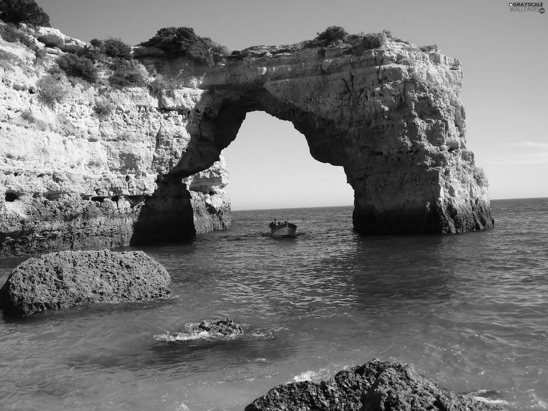 sea, bath-tub, Portugal, rocks