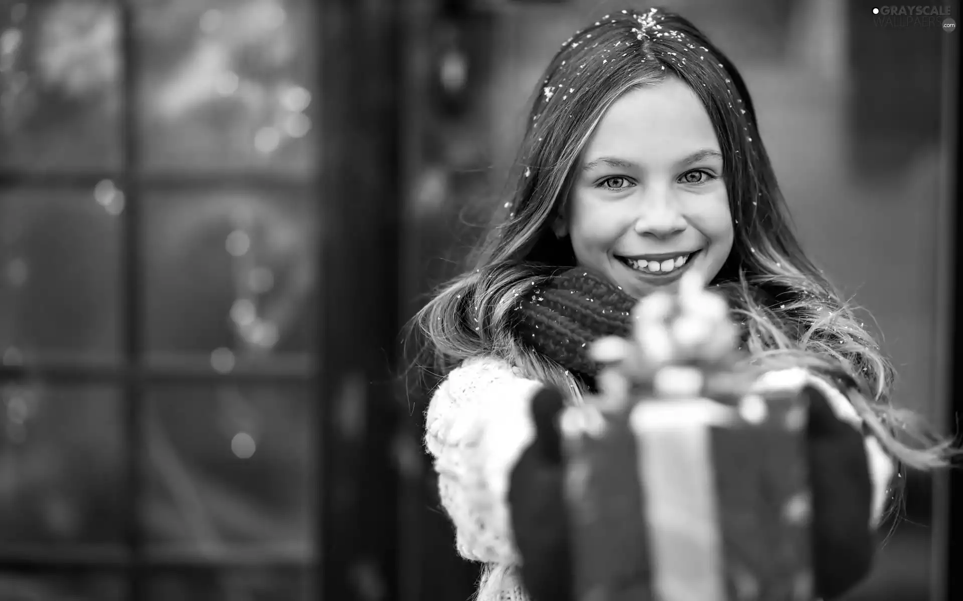 Present, smiling, girl