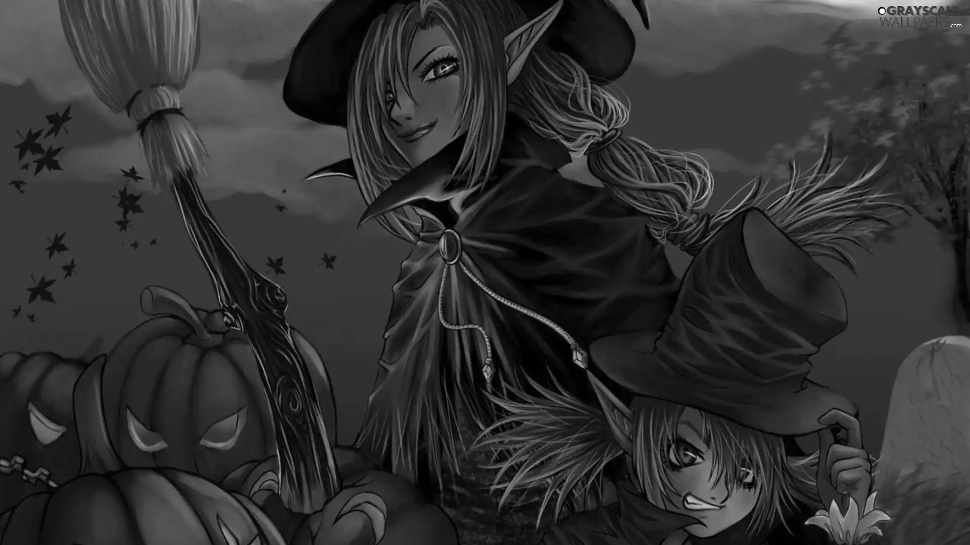 pumpkin, witch, elves