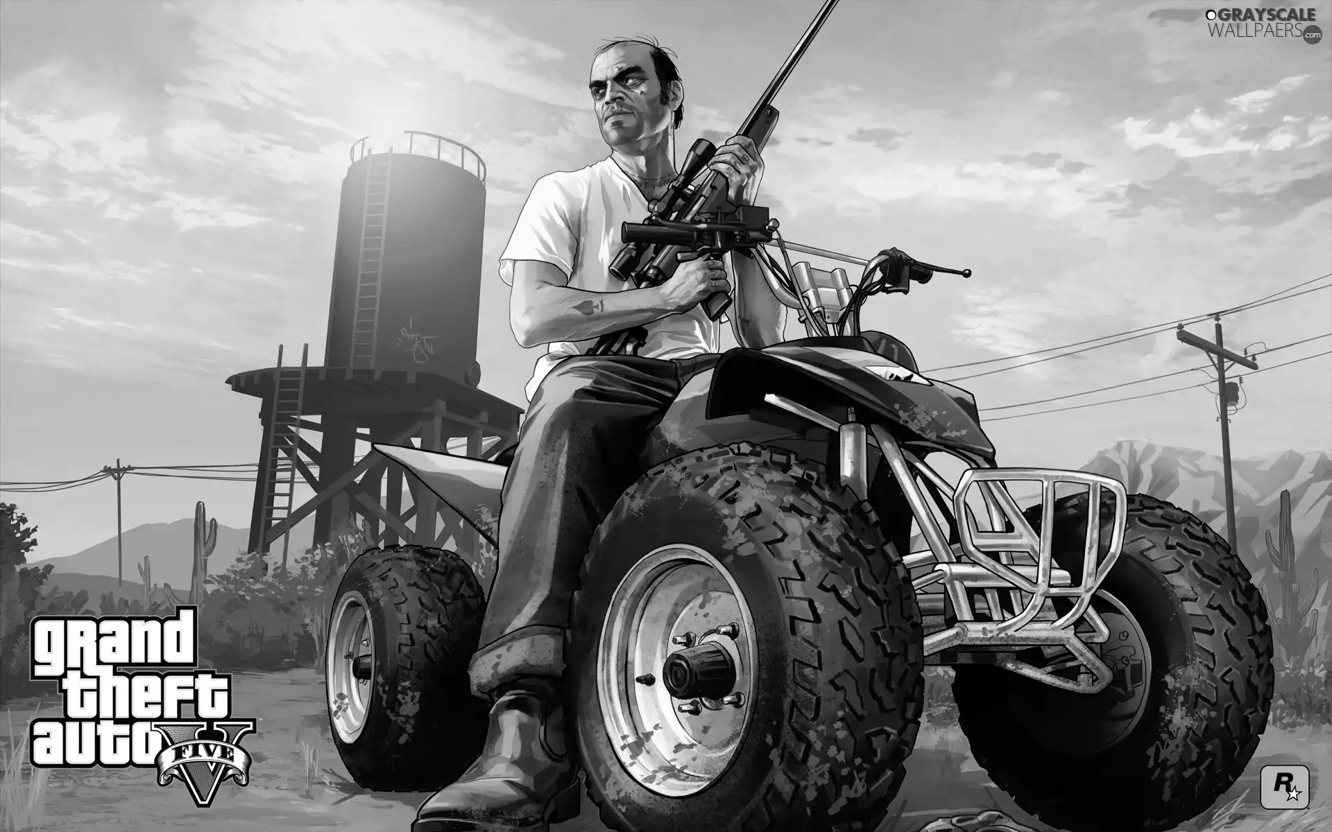 GTA V, Weapons, quad, a man