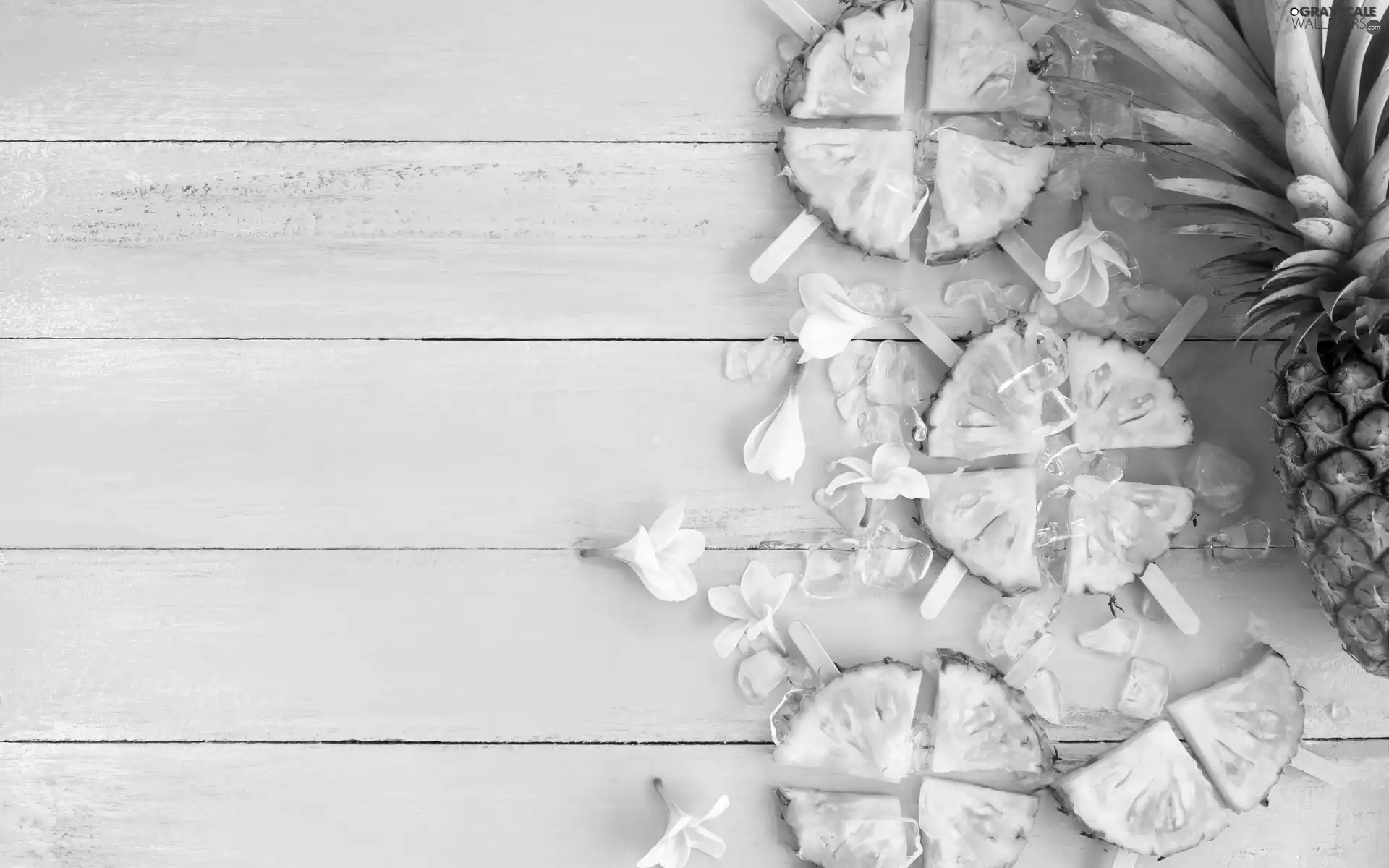 Flowers, slices, knuckle, Quarters, ananas, Plumeria, ice