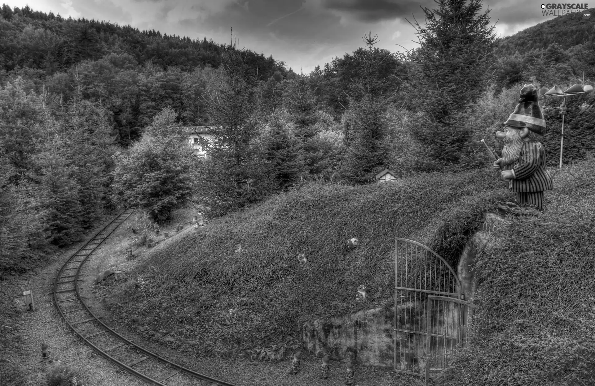 dwarfs, ##, railway, woods