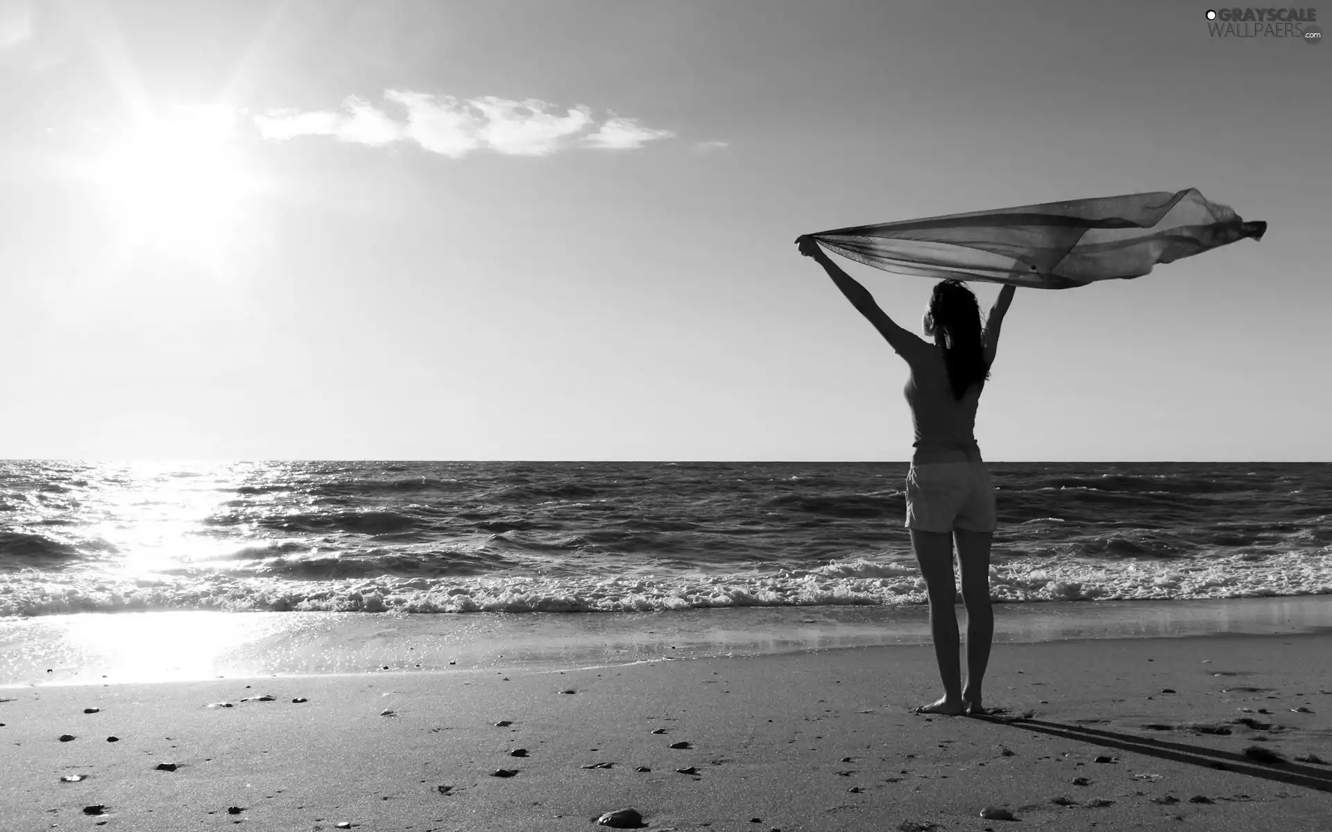 Women, sea, rays, Beaches