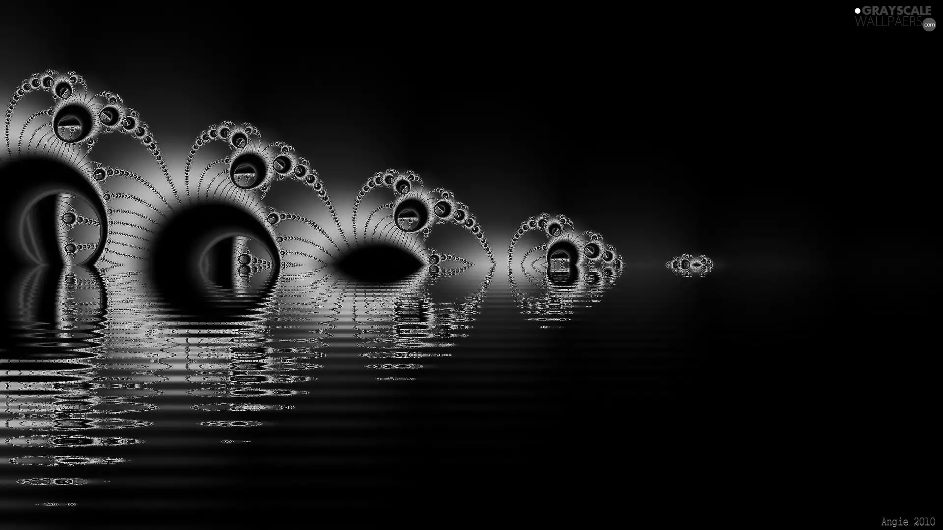 abstraction, water, reflection, Fraktal