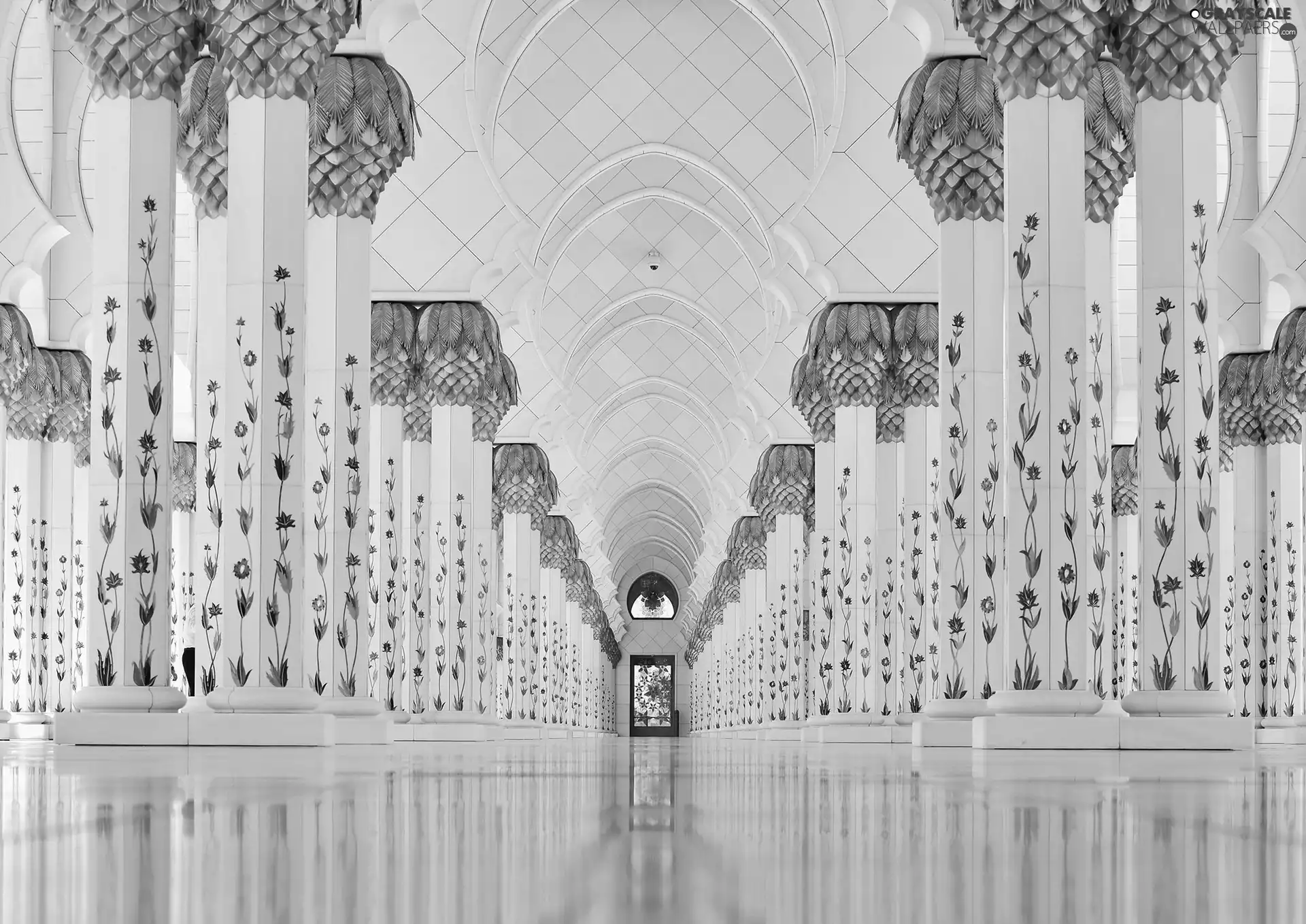 architecture, decorating, reflection, column