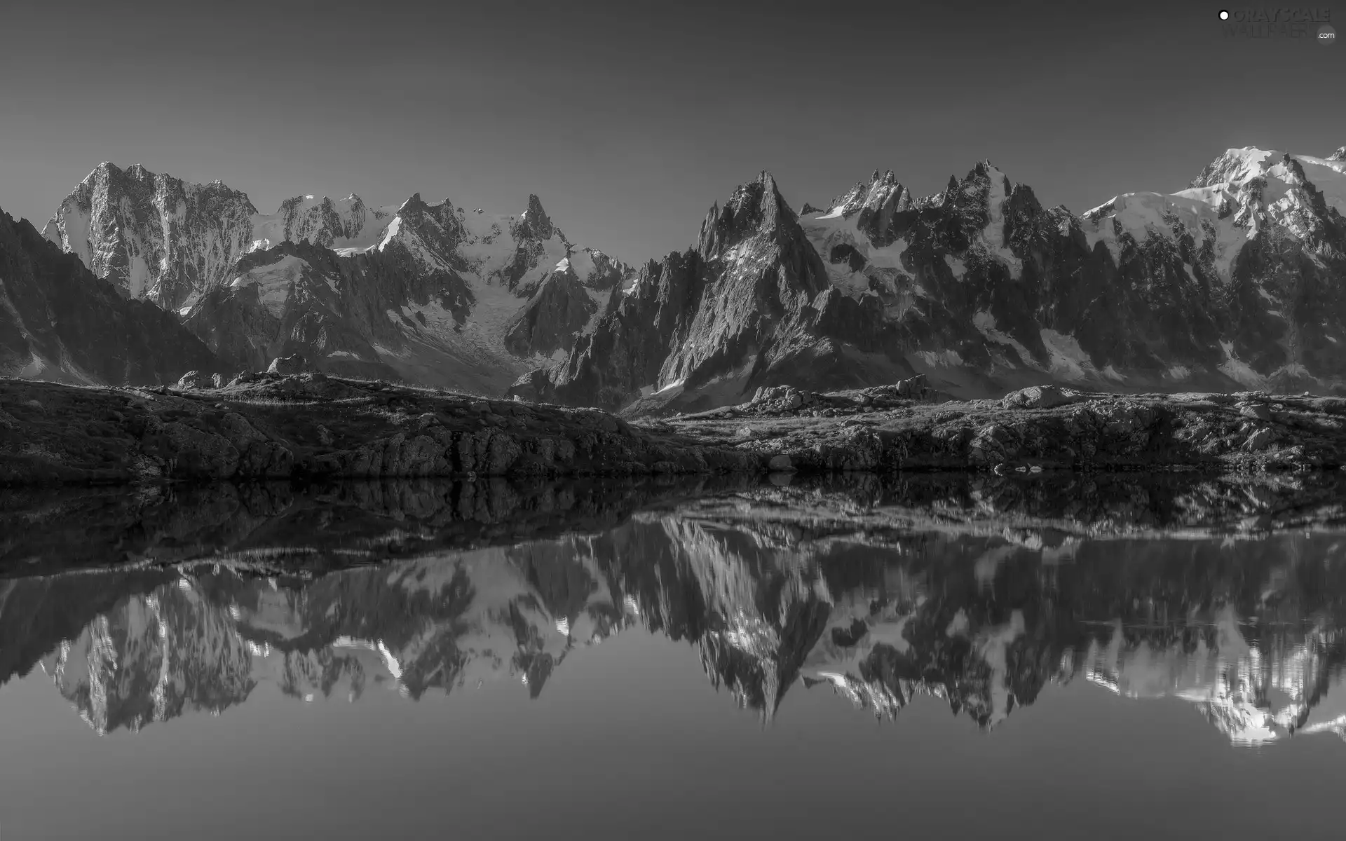 reflection, Mountains, lake