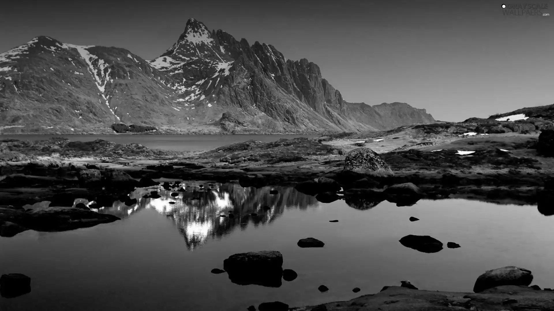 reflection, Mountains, lake